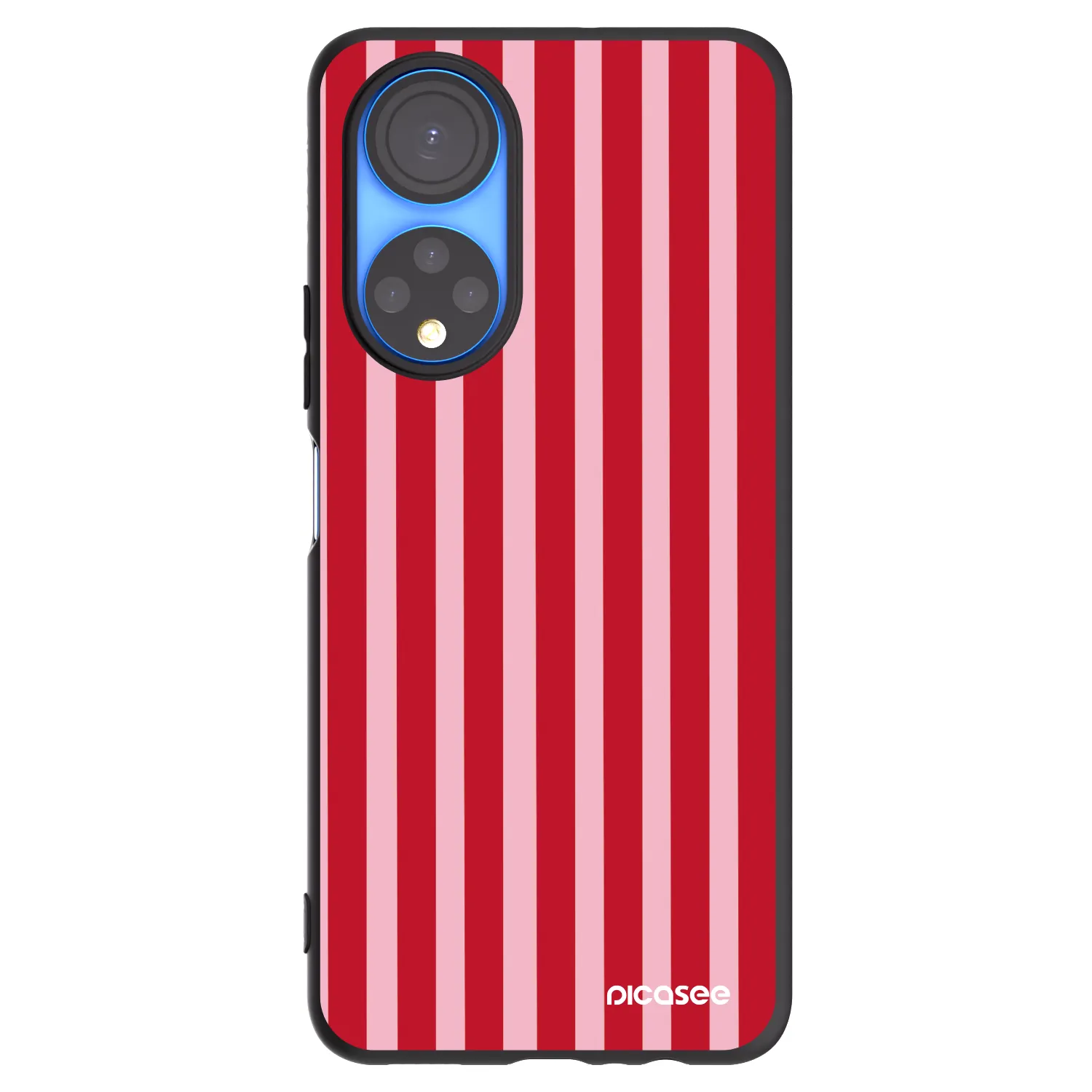 Picasee crna silikonska maskica za Honor X7 - Lines red