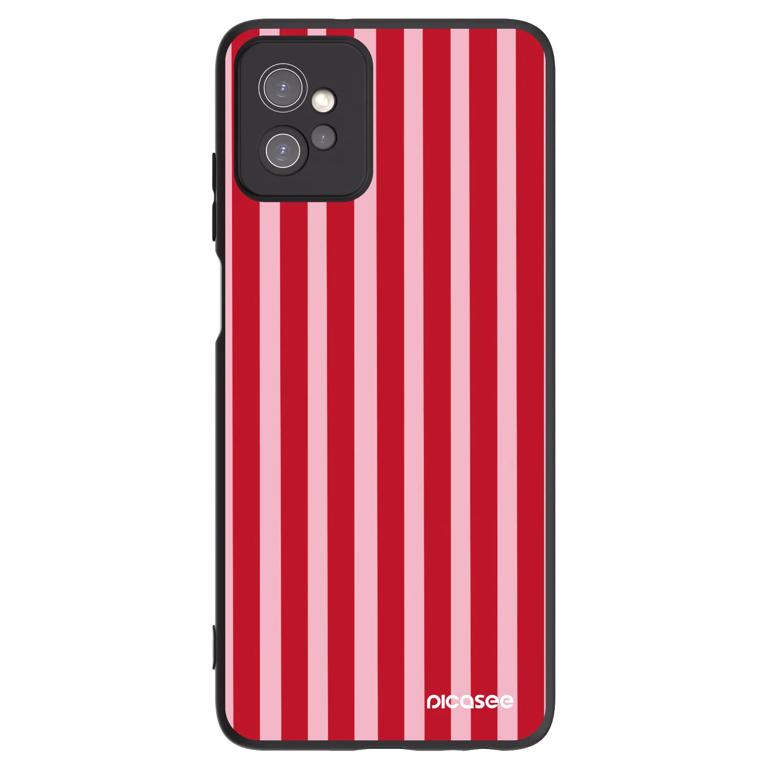Picasee crna silikonska maskica za Motorola Moto G32 - Lines red