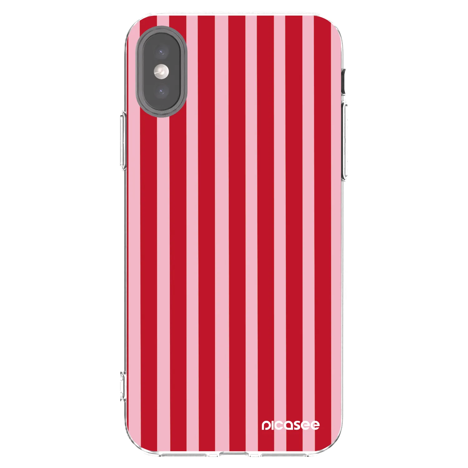 Picasee silikonska prozirna maskica za Apple iPhone X/XS - Lines red