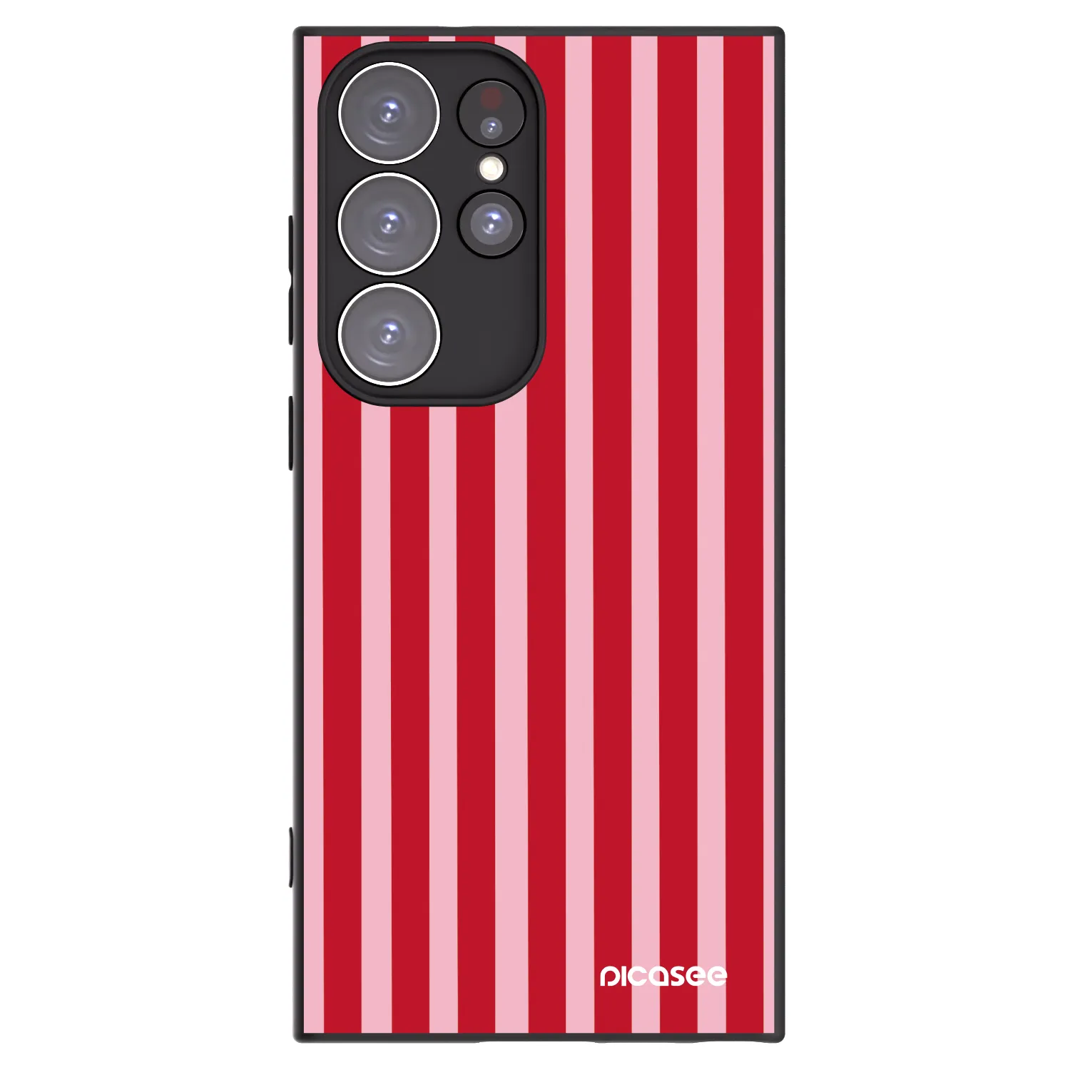 Picasee crna silikonska maskica za Samsung Galaxy S23 Ultra 5G - Lines red
