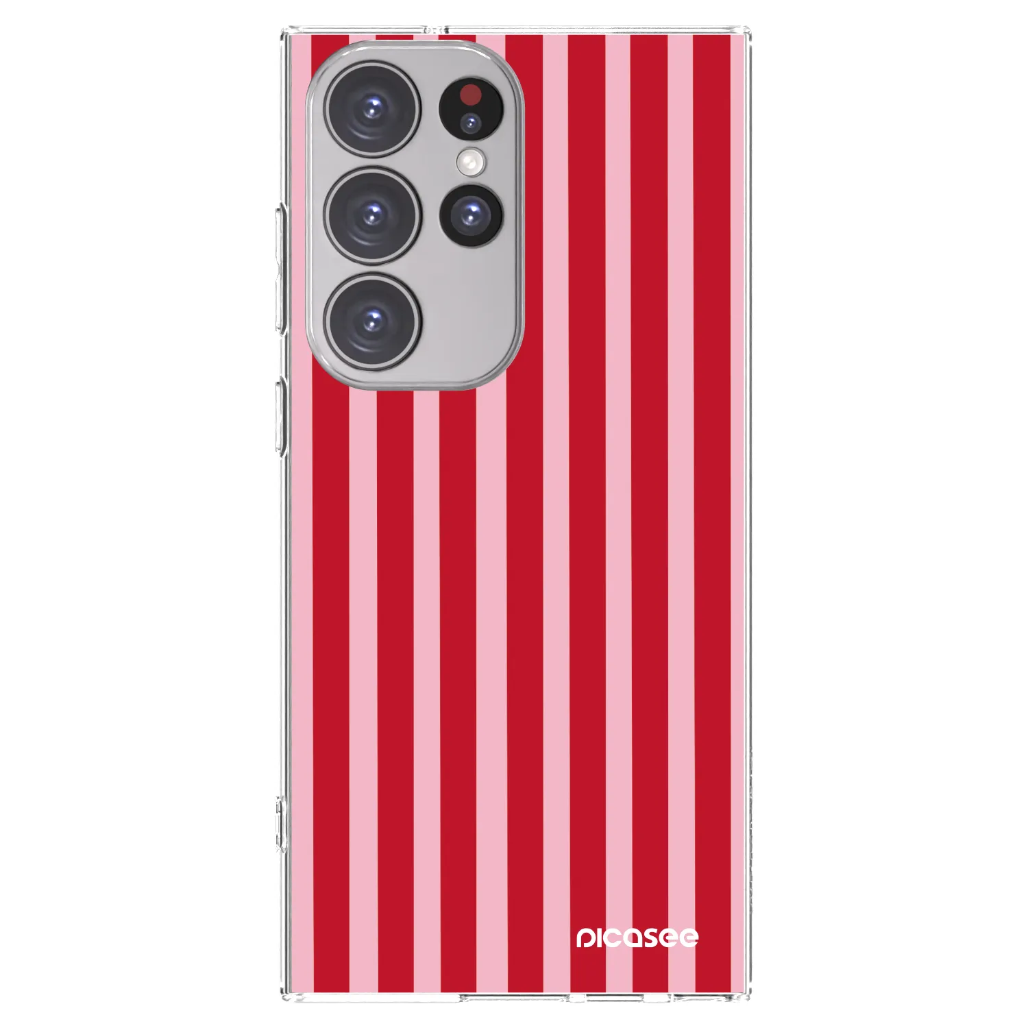 Picasee silikonska prozirna maskica za Samsung Galaxy S23 Ultra 5G - Lines red