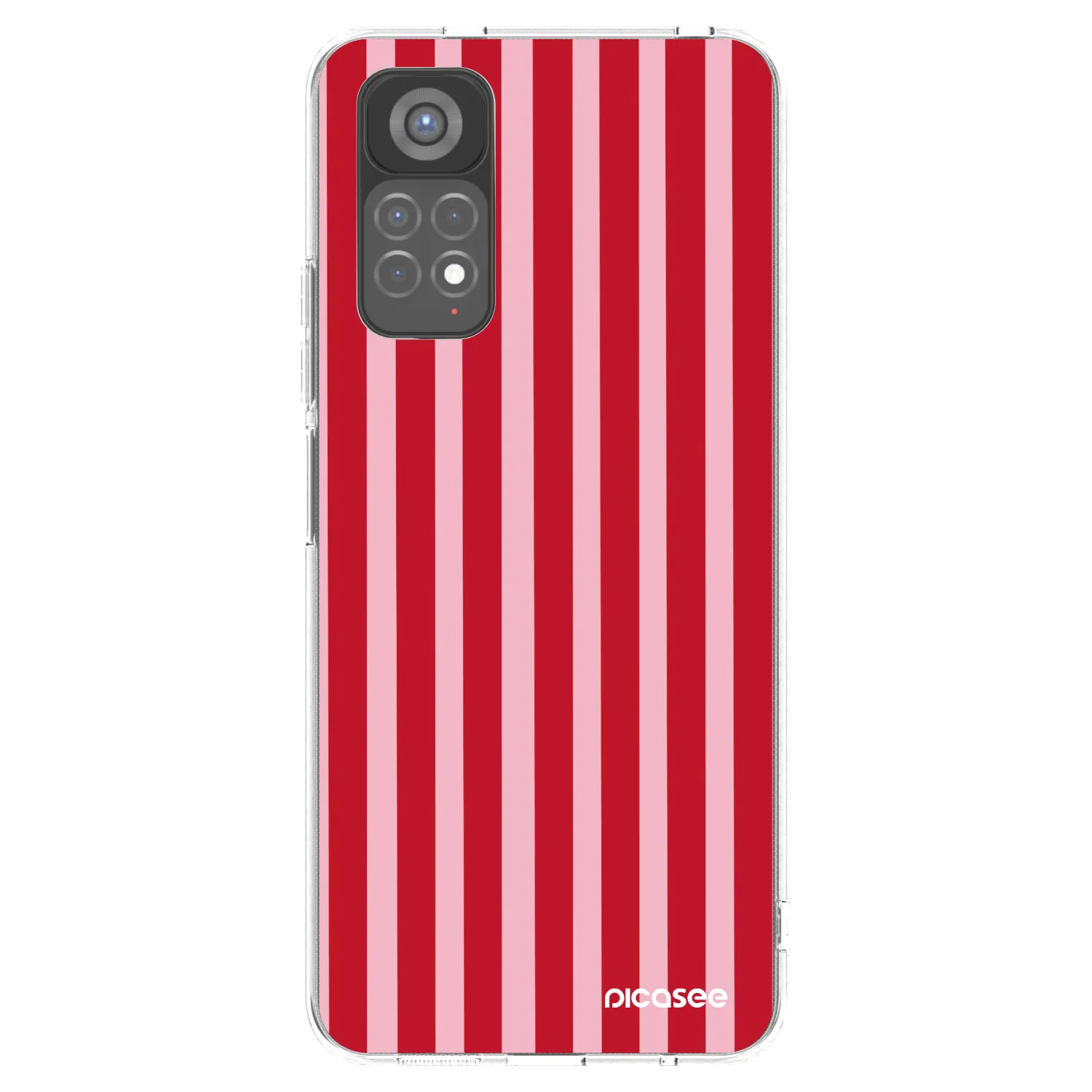 Picasee silikonska prozirna maskica za Xiaomi Redmi Note 11S 5G - Lines red