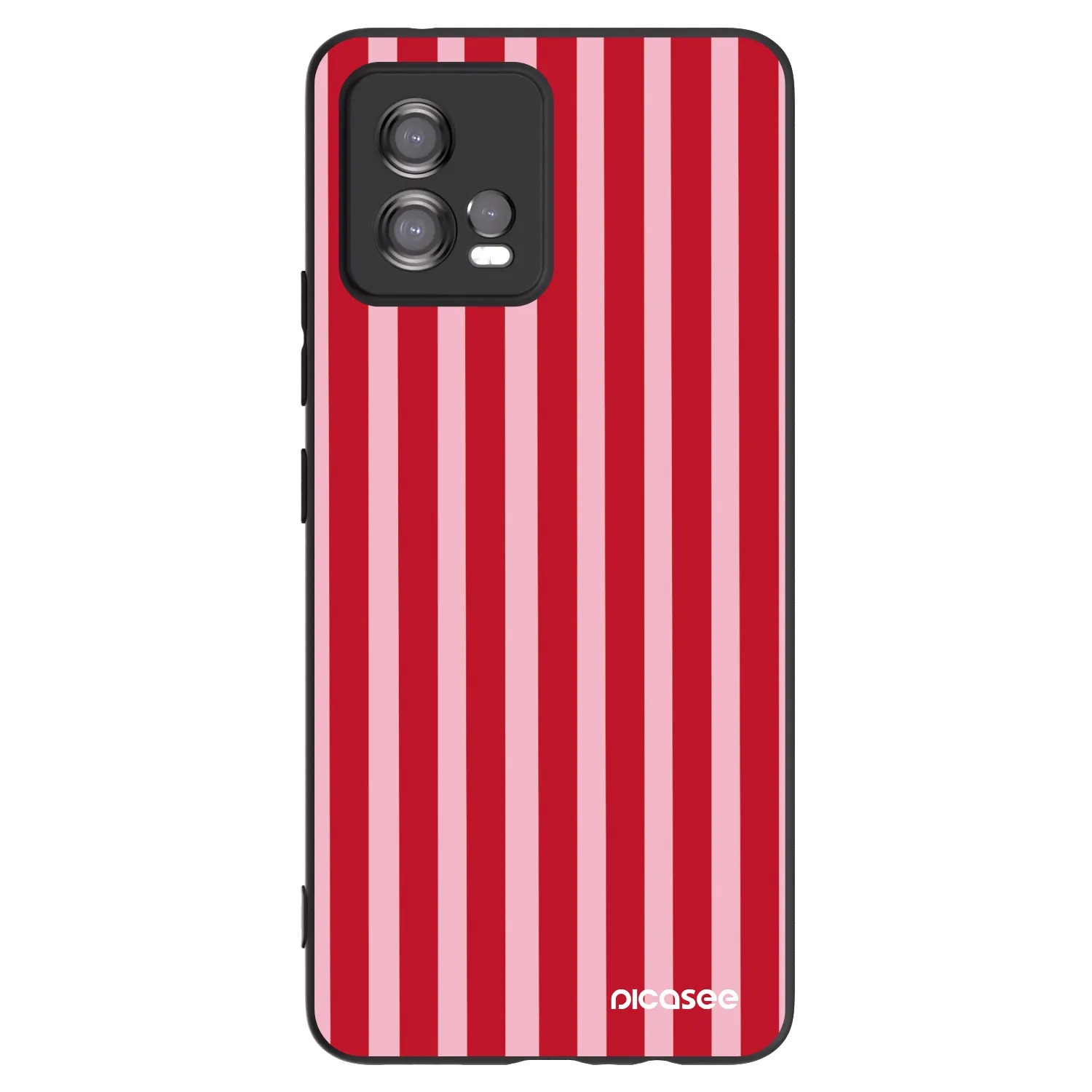 Picasee crna silikonska maskica za Motorola Moto G72 - Lines red