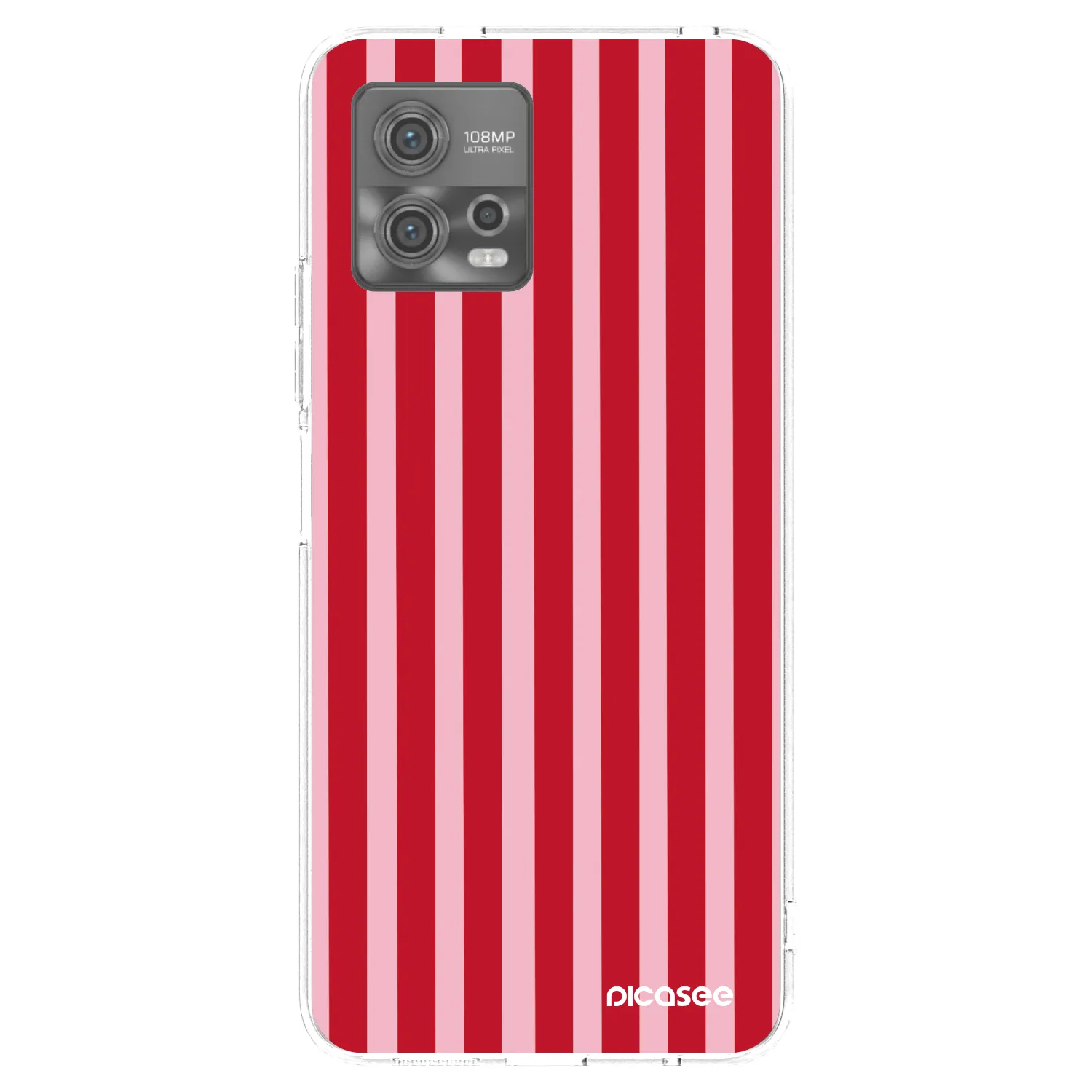 Picasee silikonska prozirna maskica za Motorola Moto G72 - Lines red