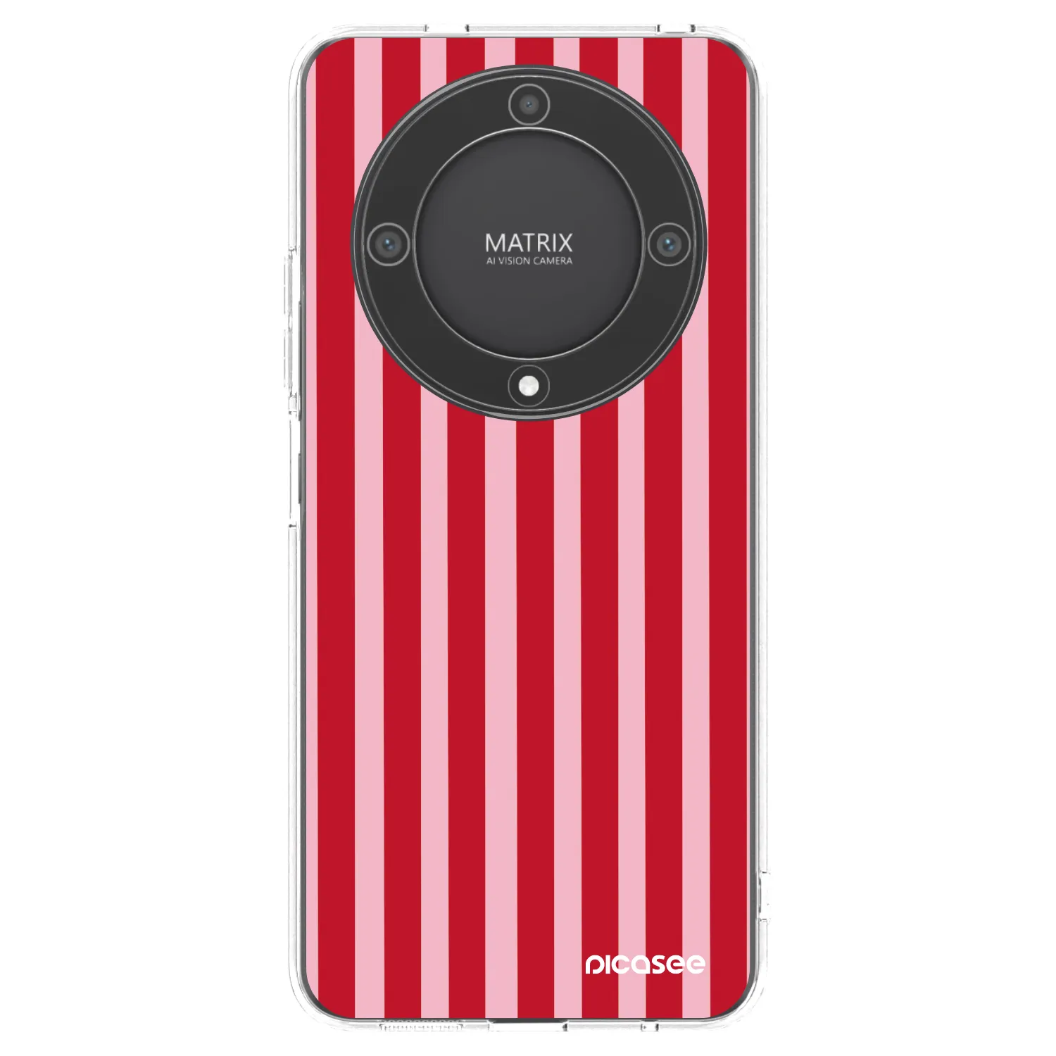 Picasee silikonska prozirna maskica za Honor Magic5 Lite 5G - Lines red
