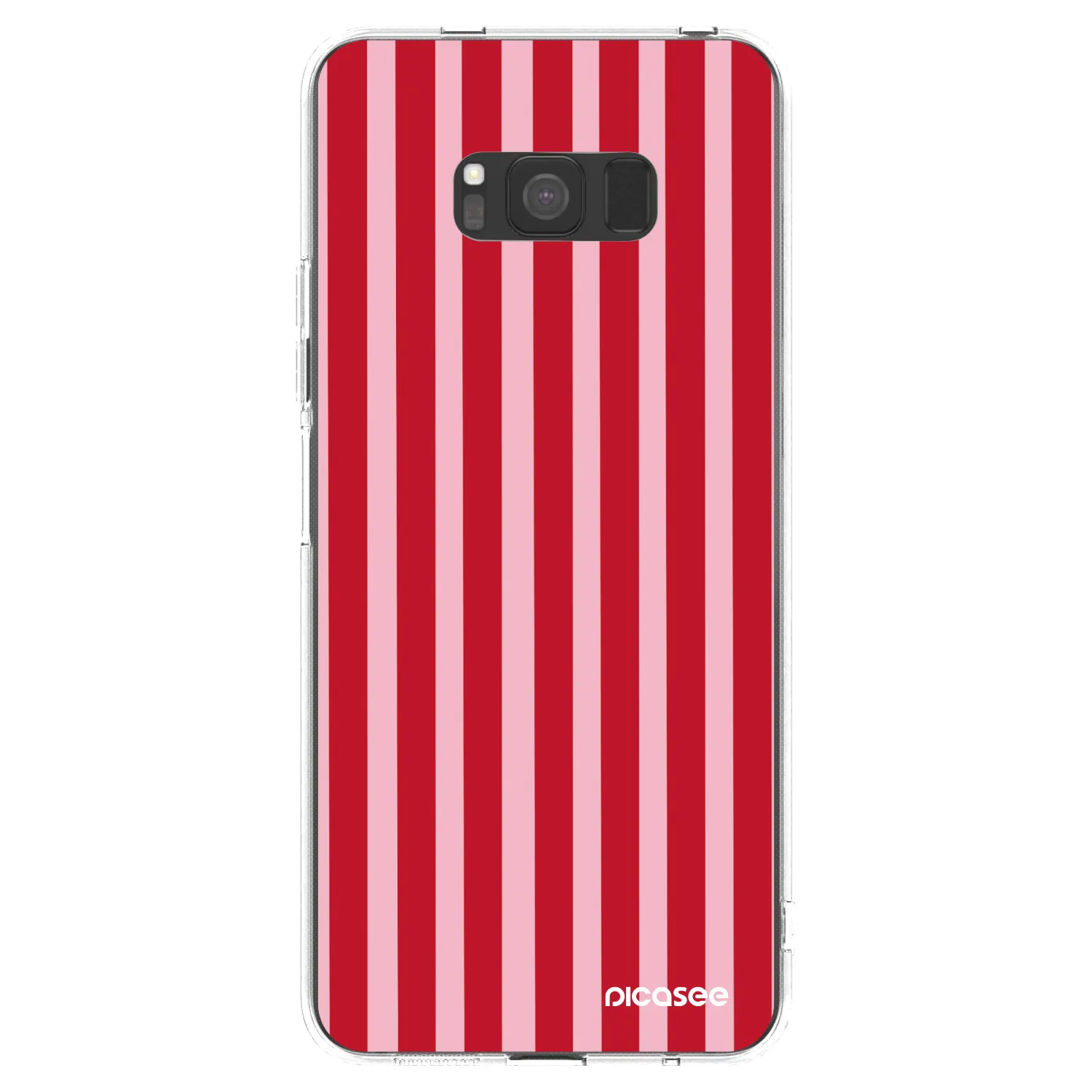 Picasee silikonska prozirna maskica za Samsung Galaxy S8 G950F - Lines red