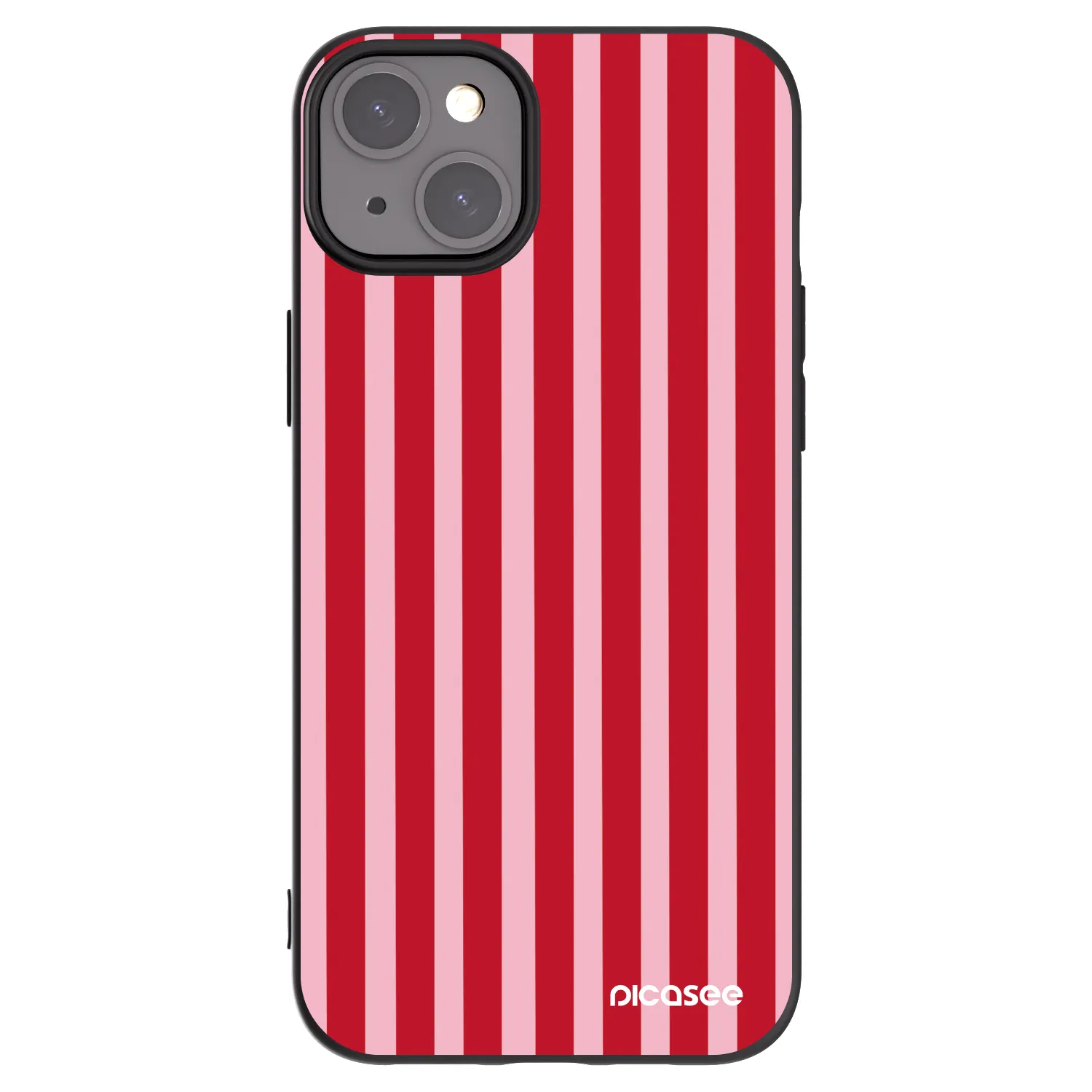 Picasee crna silikonska maskica za Apple iPhone 15 Plus - Lines red