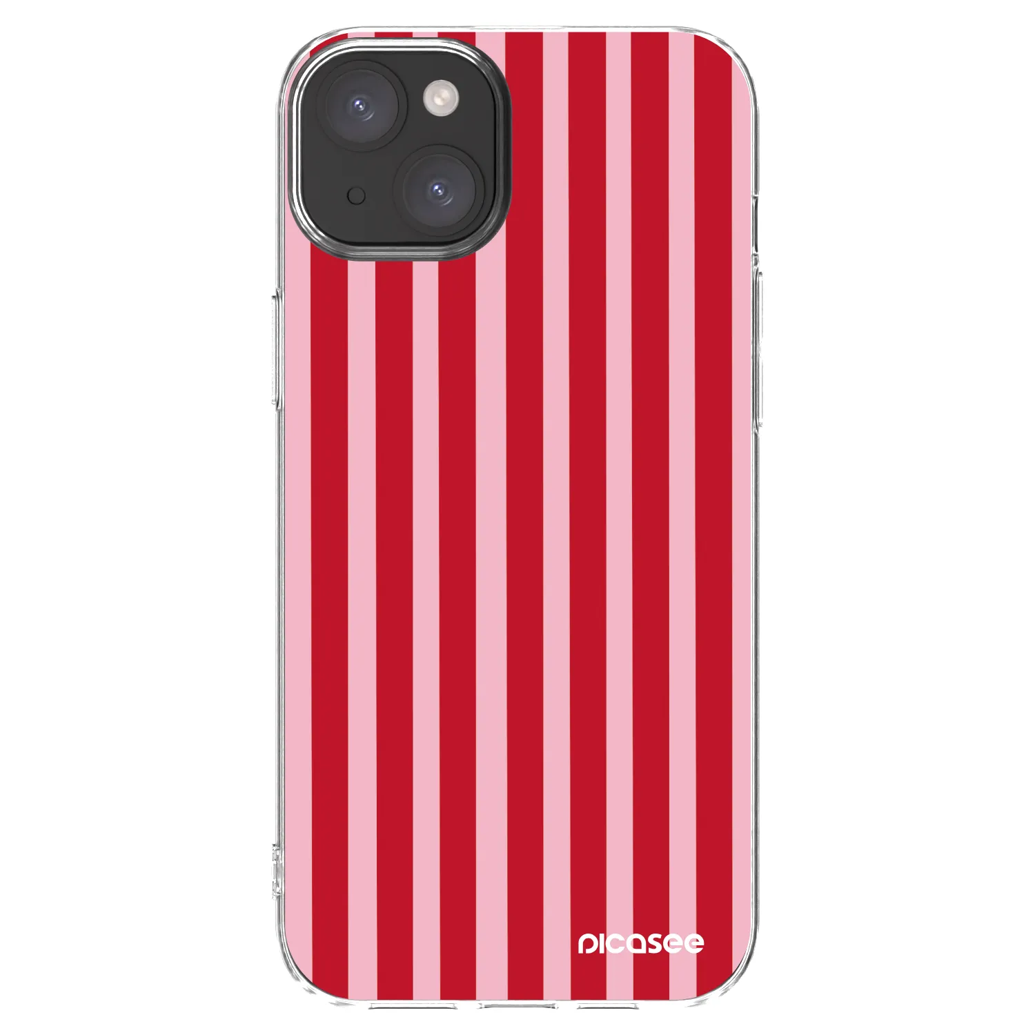 Picasee silikonska prozirna maskica za Apple iPhone 15 Plus - Lines red