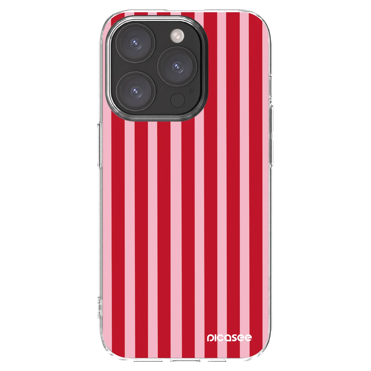 Picasee silikonska prozirna maskica za Apple iPhone 15 Pro - Lines red