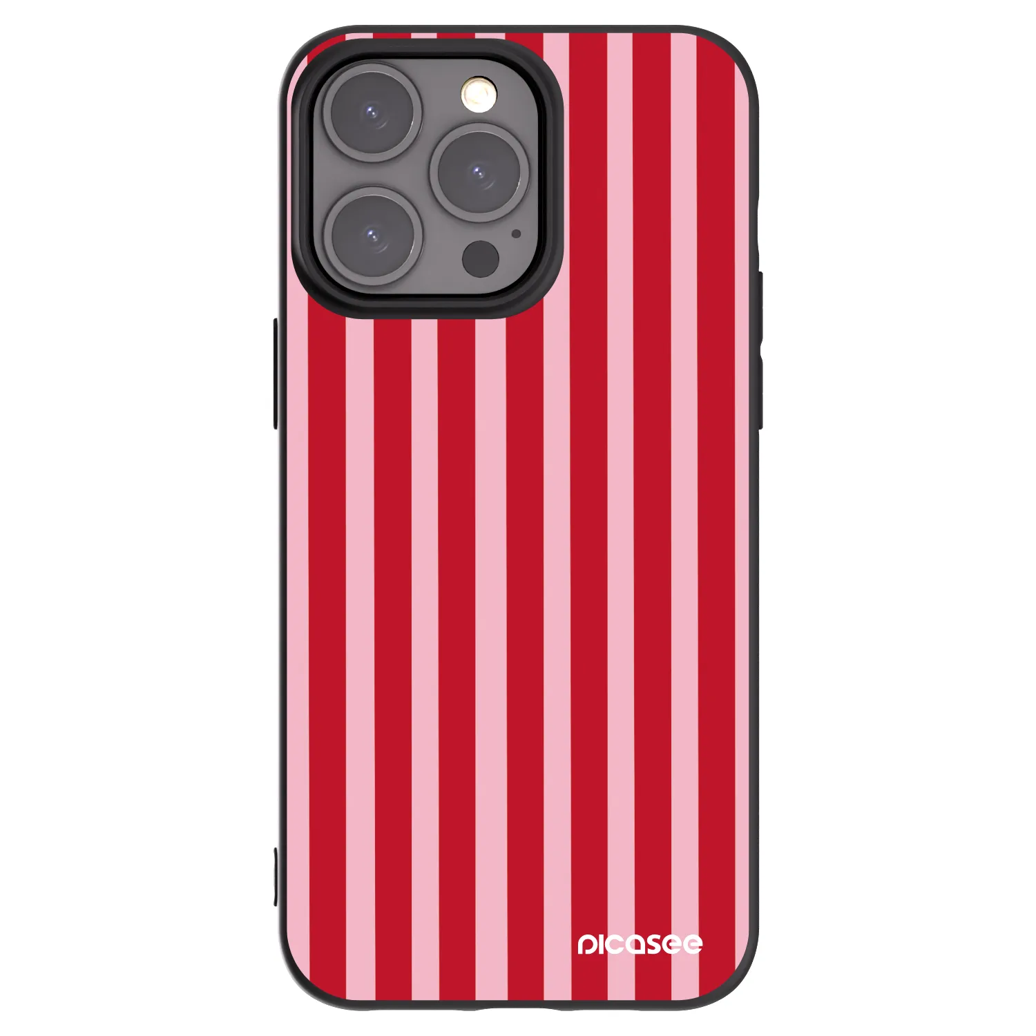 Picasee crna silikonska maskica za Apple iPhone 15 Pro Max - Lines red