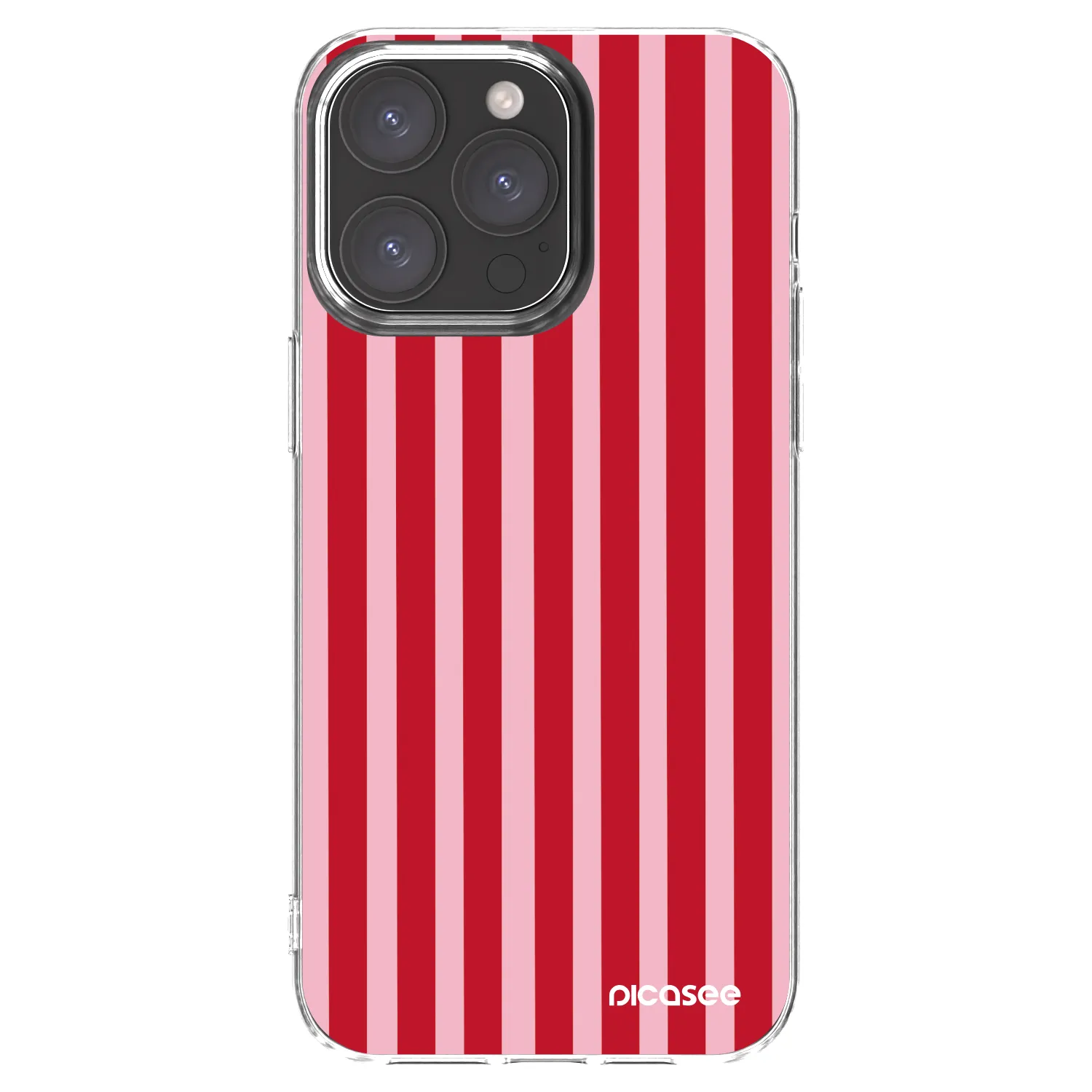 Picasee silikonska prozirna maskica za Apple iPhone 15 Pro Max - Lines red