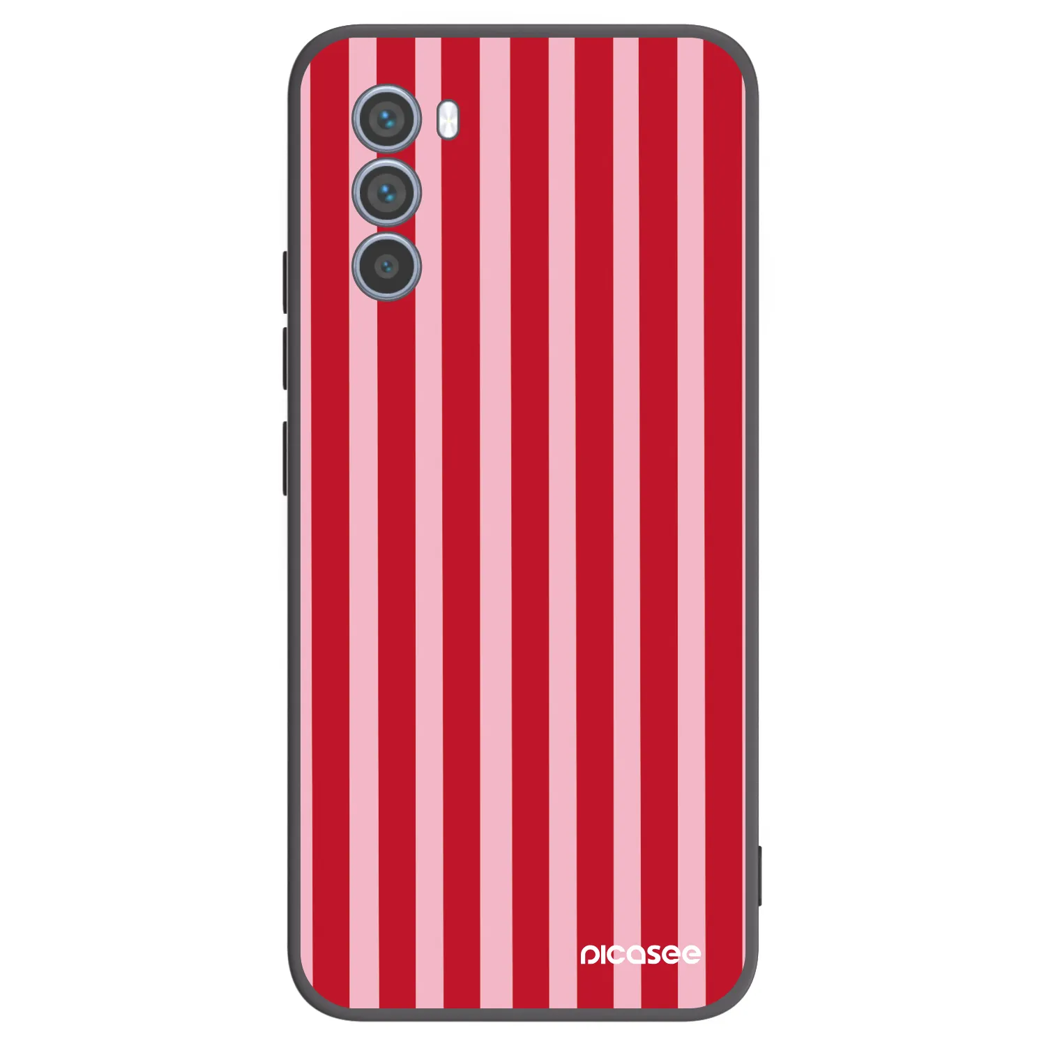 Picasee crna silikonska maskica za Motorola Moto G62 - Lines red