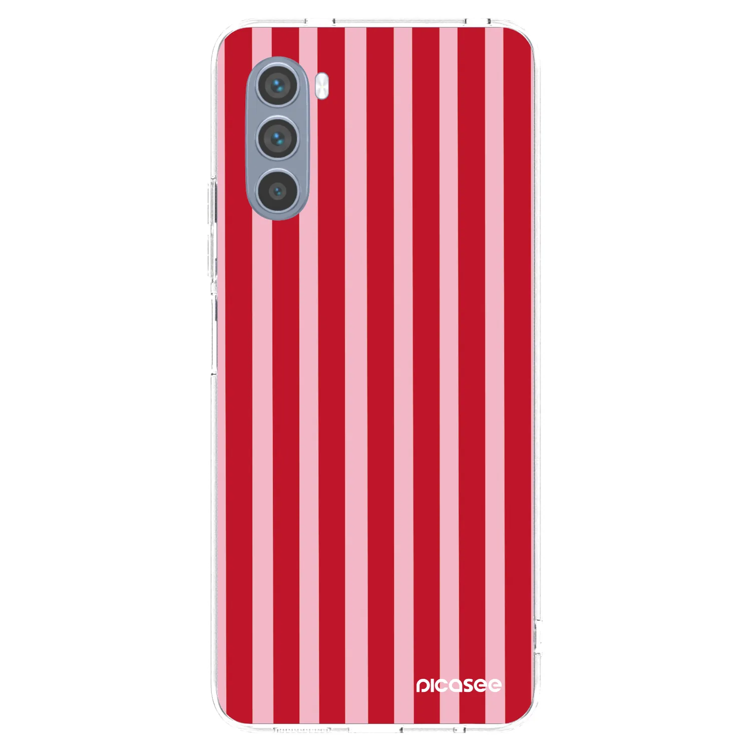 Picasee silikonska prozirna maskica za Motorola Moto G62 - Lines red