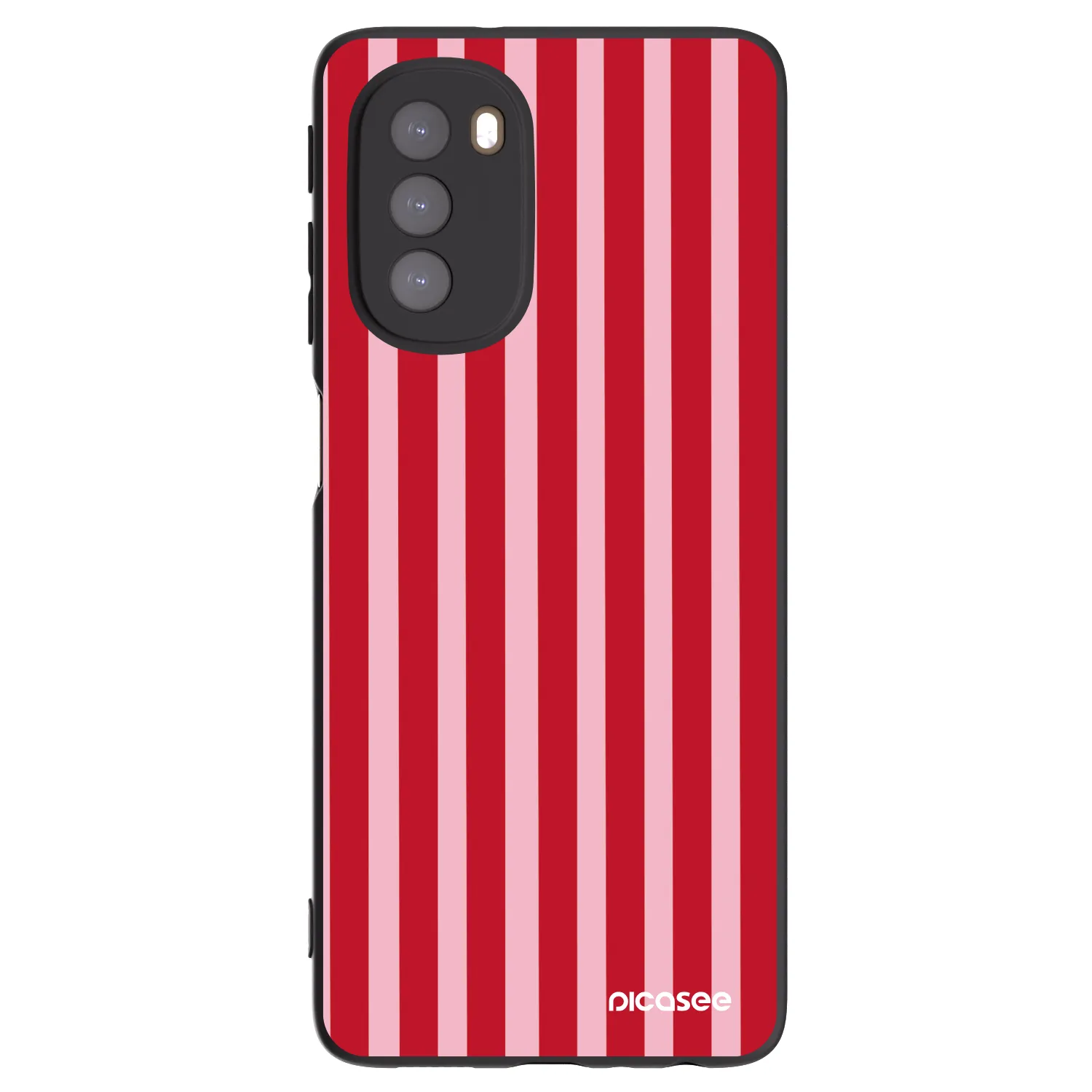 Picasee crna silikonska maskica za Motorola Moto G51 - Lines red