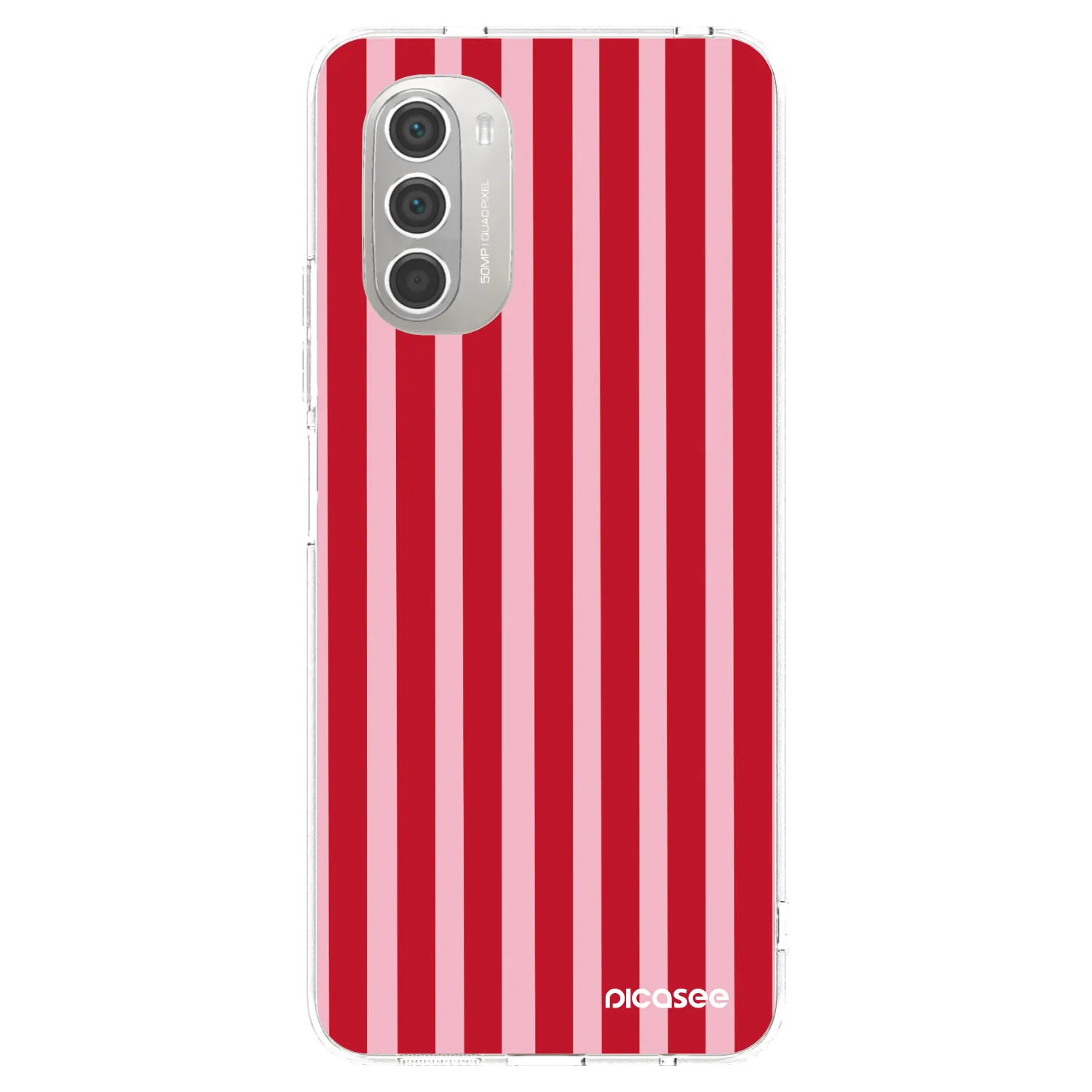 Picasee silikonska prozirna maskica za Motorola Moto G51 - Lines red