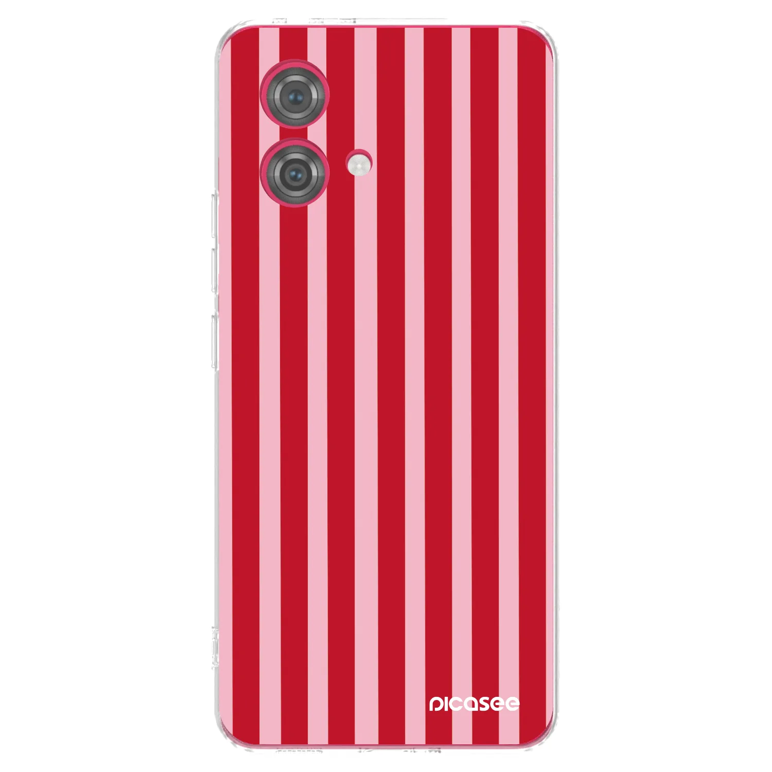 Picasee silikonska prozirna maskica za Motorola Moto G84 5G - Lines red