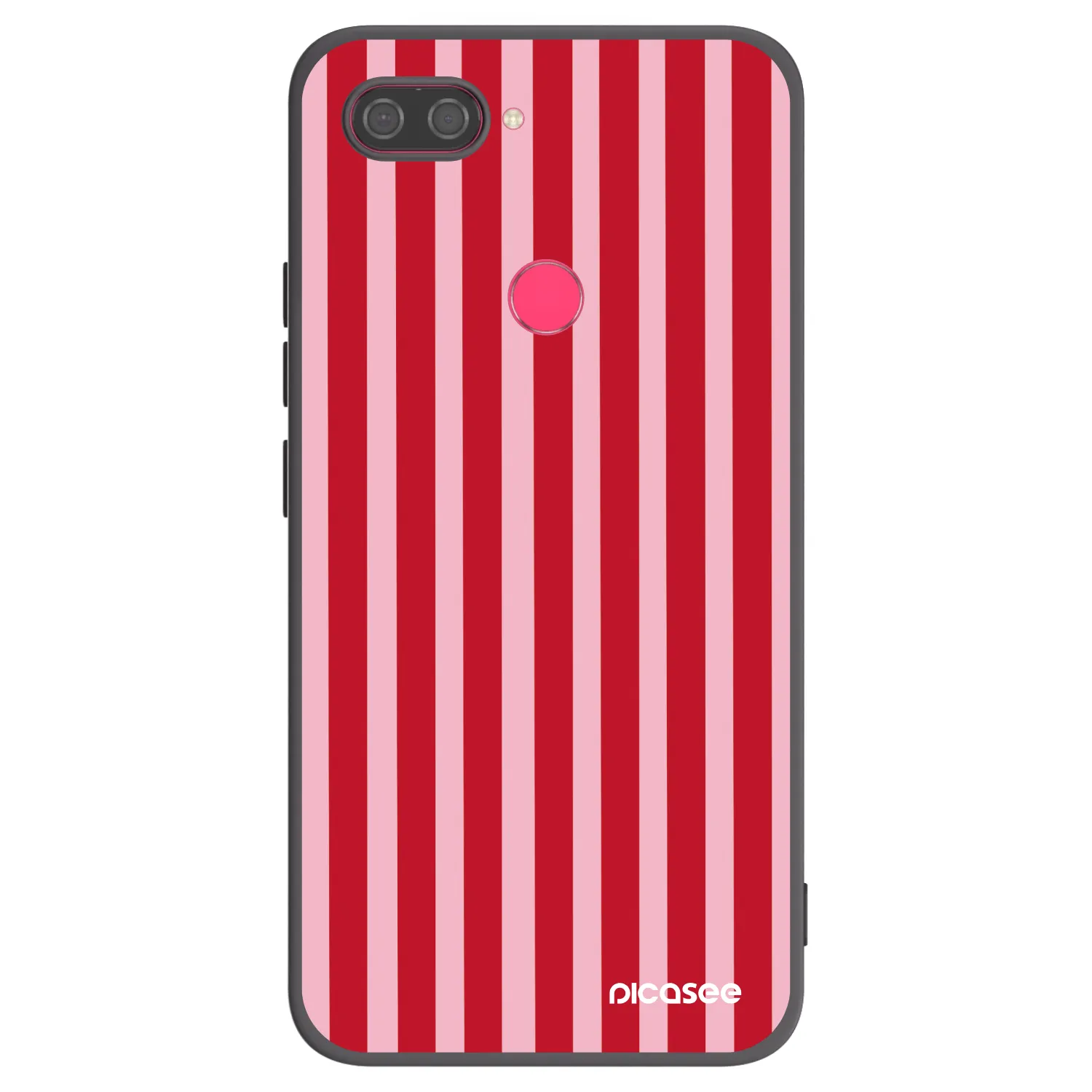 Picasee crna silikonska maskica za Xiaomi Mi 8 Lite - Lines red