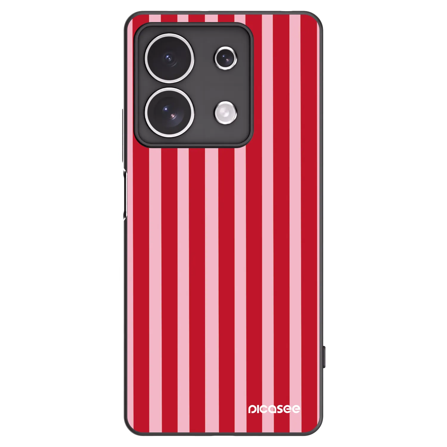 Picasee crna silikonska maskica za Xiaomi Redmi Note 13 4G - Lines red