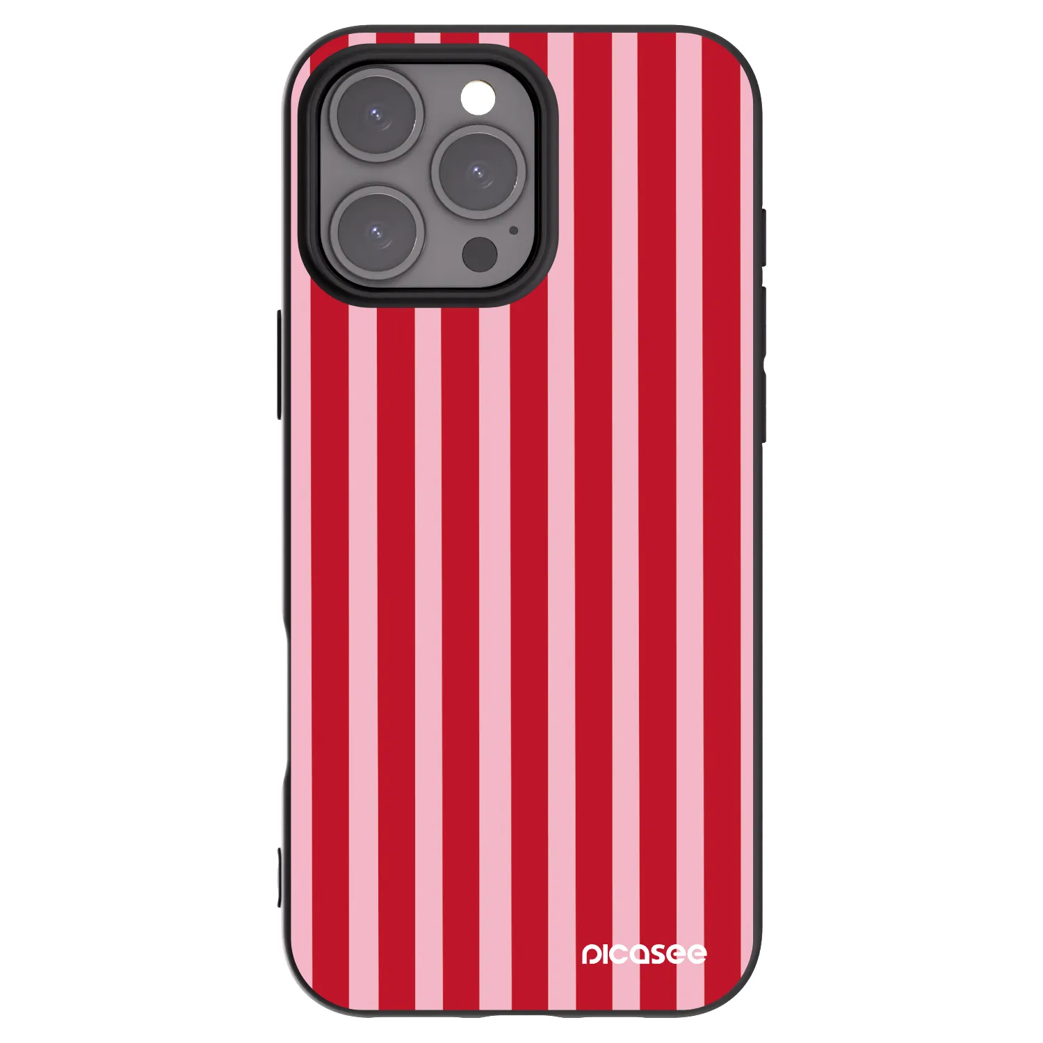 Picasee crna silikonska maskica za Apple iPhone 16 Pro Max - Lines red