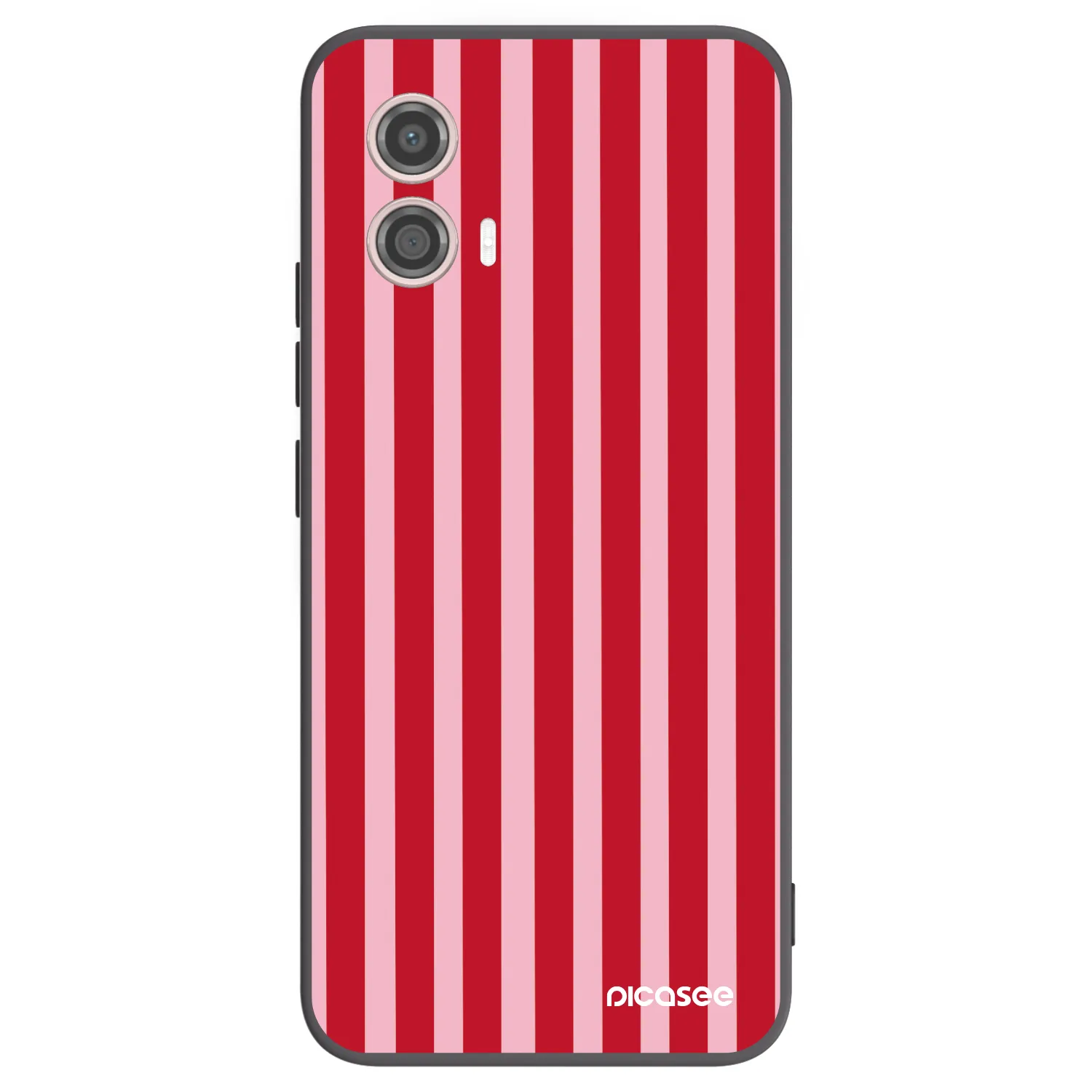 Picasee crna silikonska maskica za Motorola Moto G53 5G - Lines red