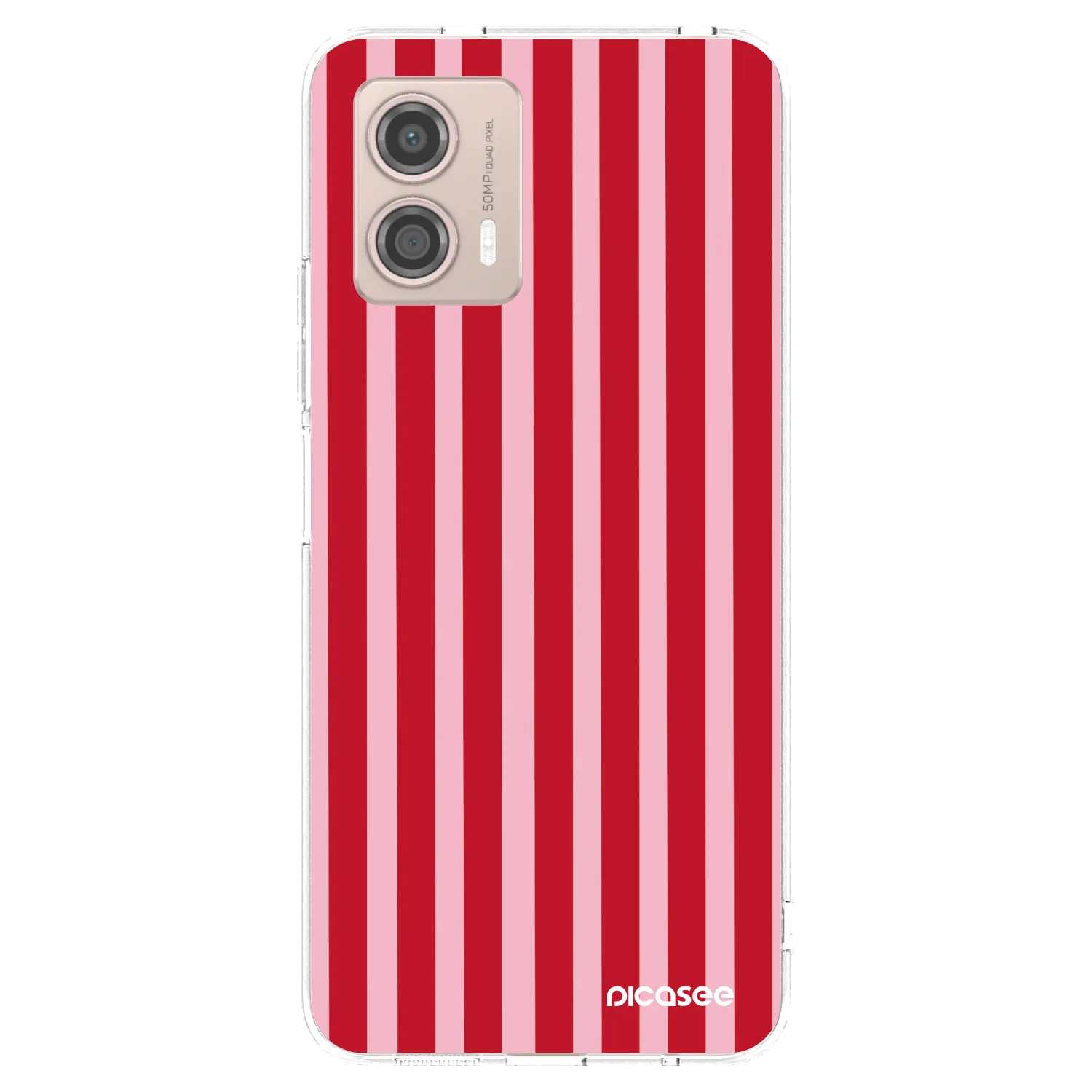 Picasee silikonska prozirna maskica za Motorola Moto G53 5G - Lines red