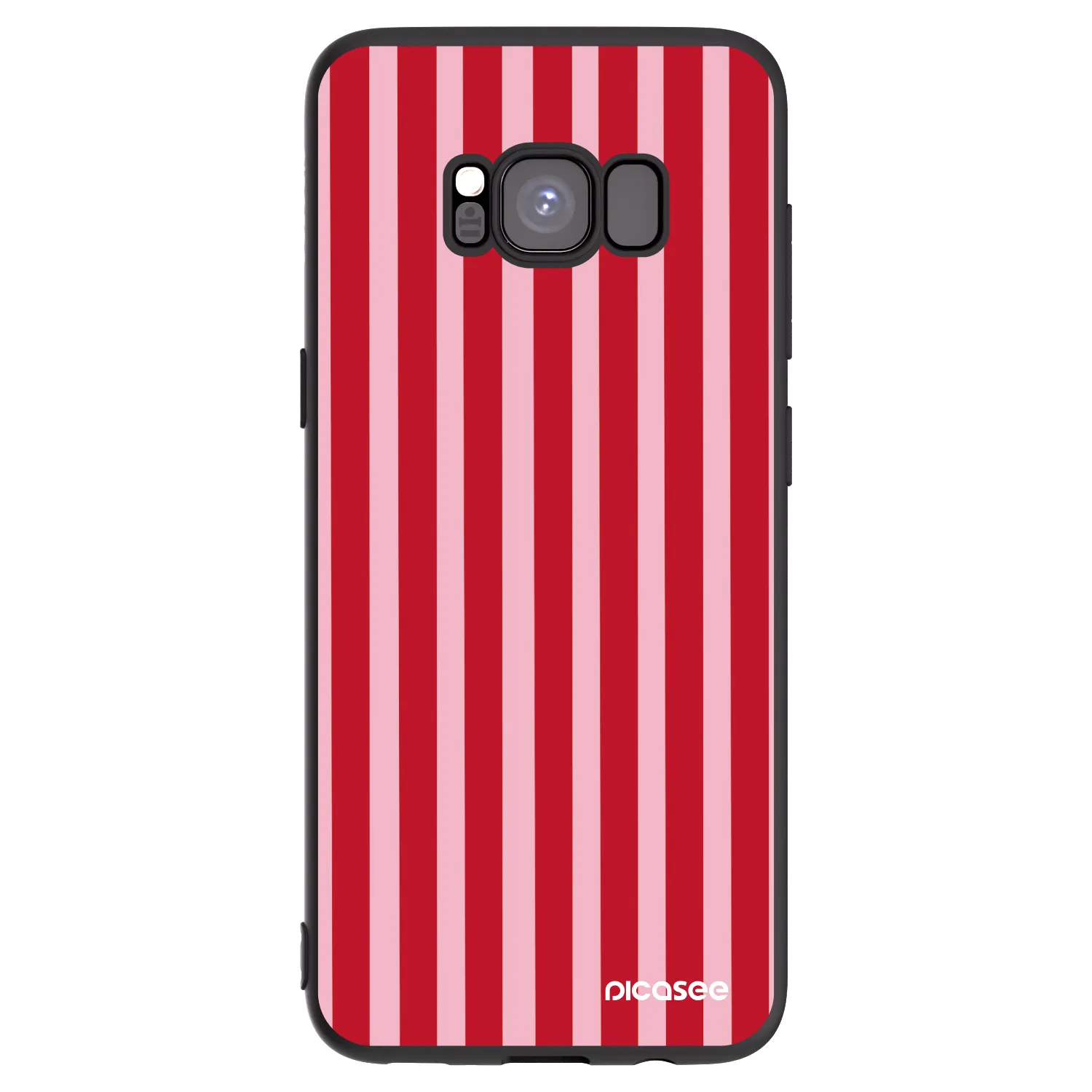 Picasee crna silikonska maskica za Samsung Galaxy S8 G950F - Lines red