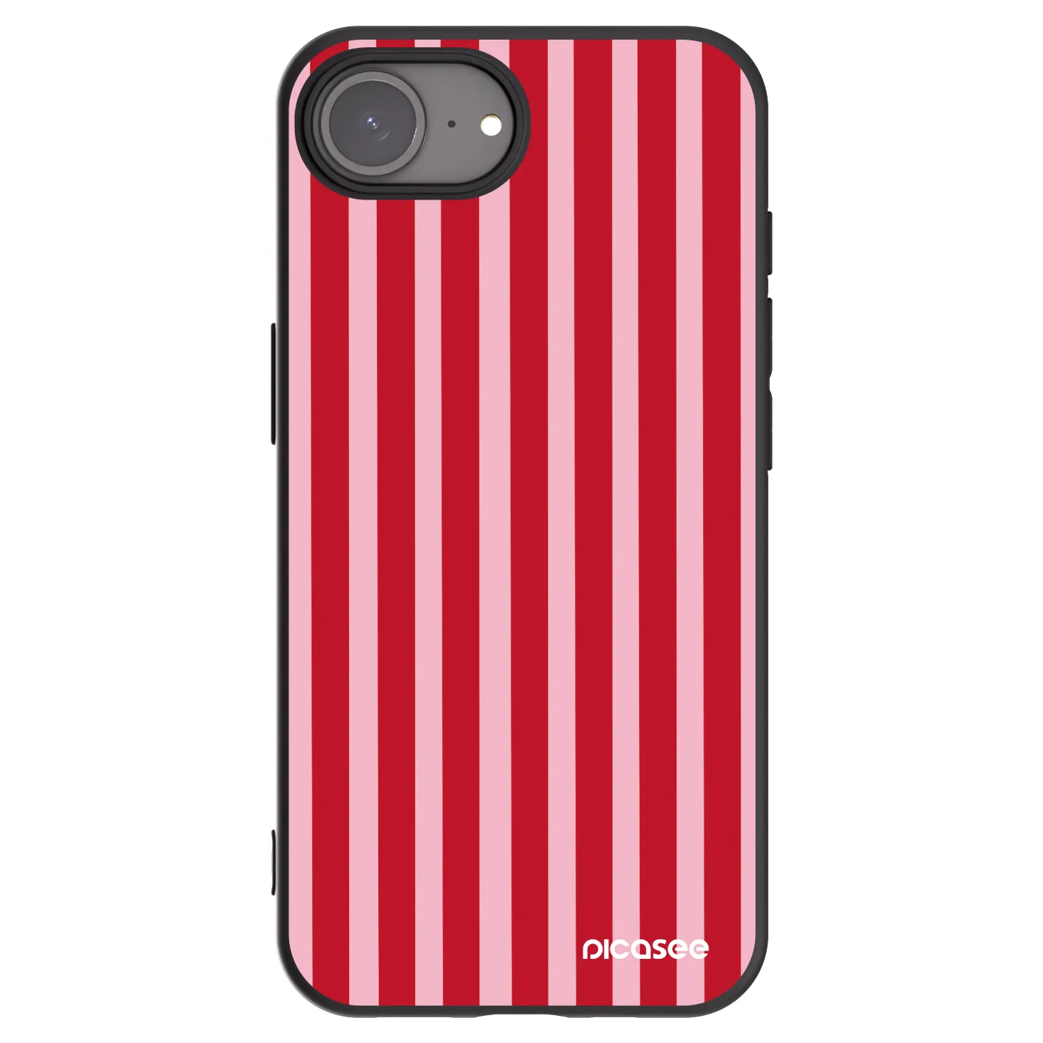 Picasee crna silikonska maskica za Apple iPhone 16e - Lines red