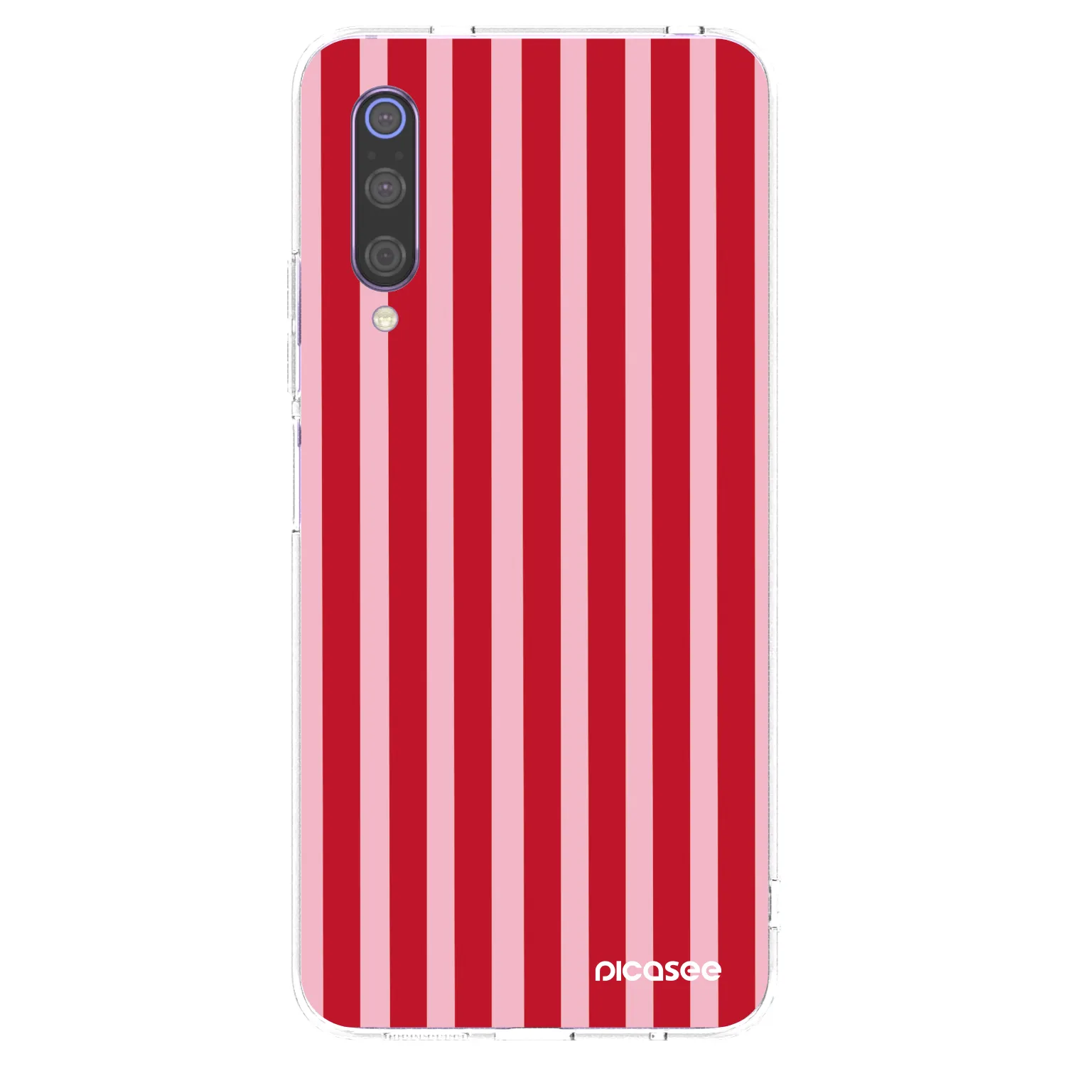 Picasee silikonska prozirna maskica za Xiaomi Mi 9 - Lines red
