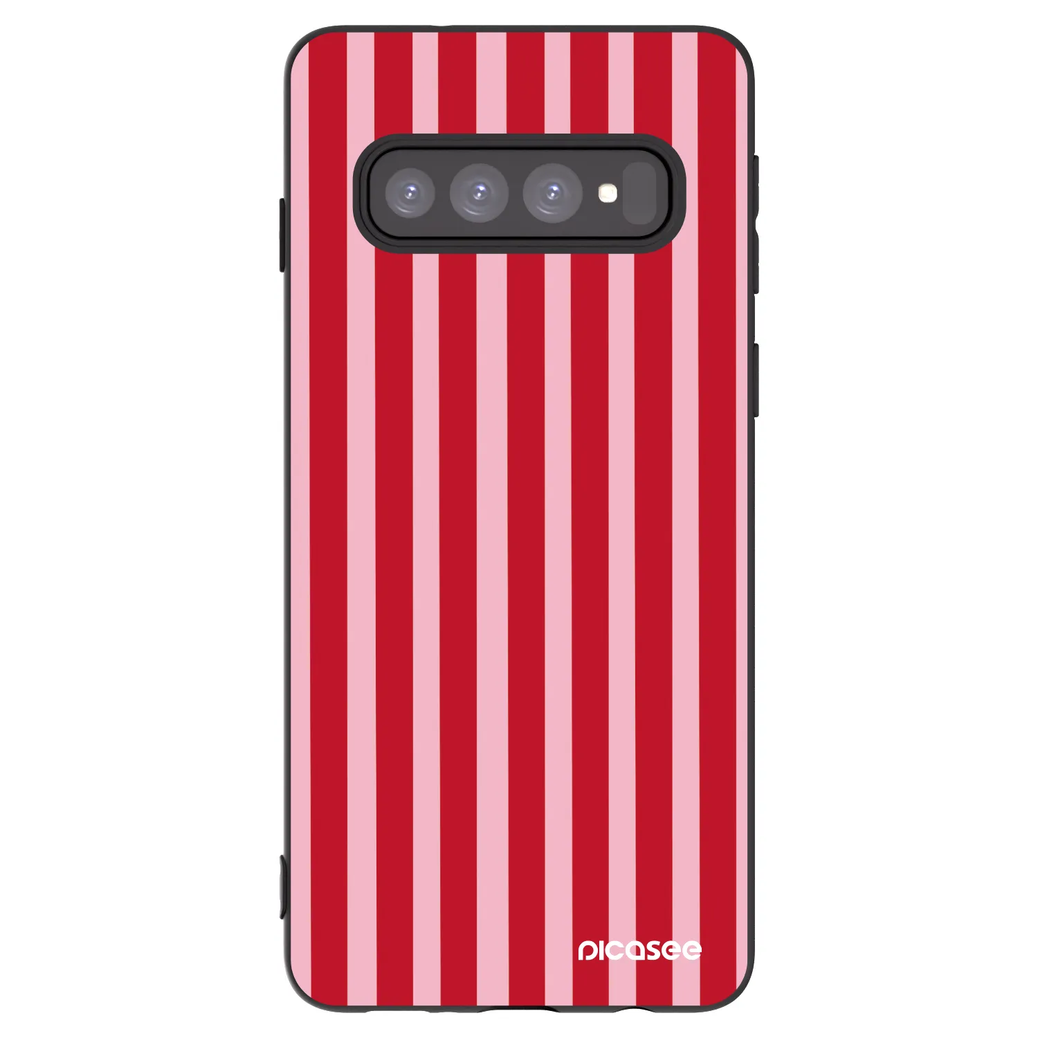 Picasee crna silikonska maskica za Samsung Galaxy S10 G973 - Lines red