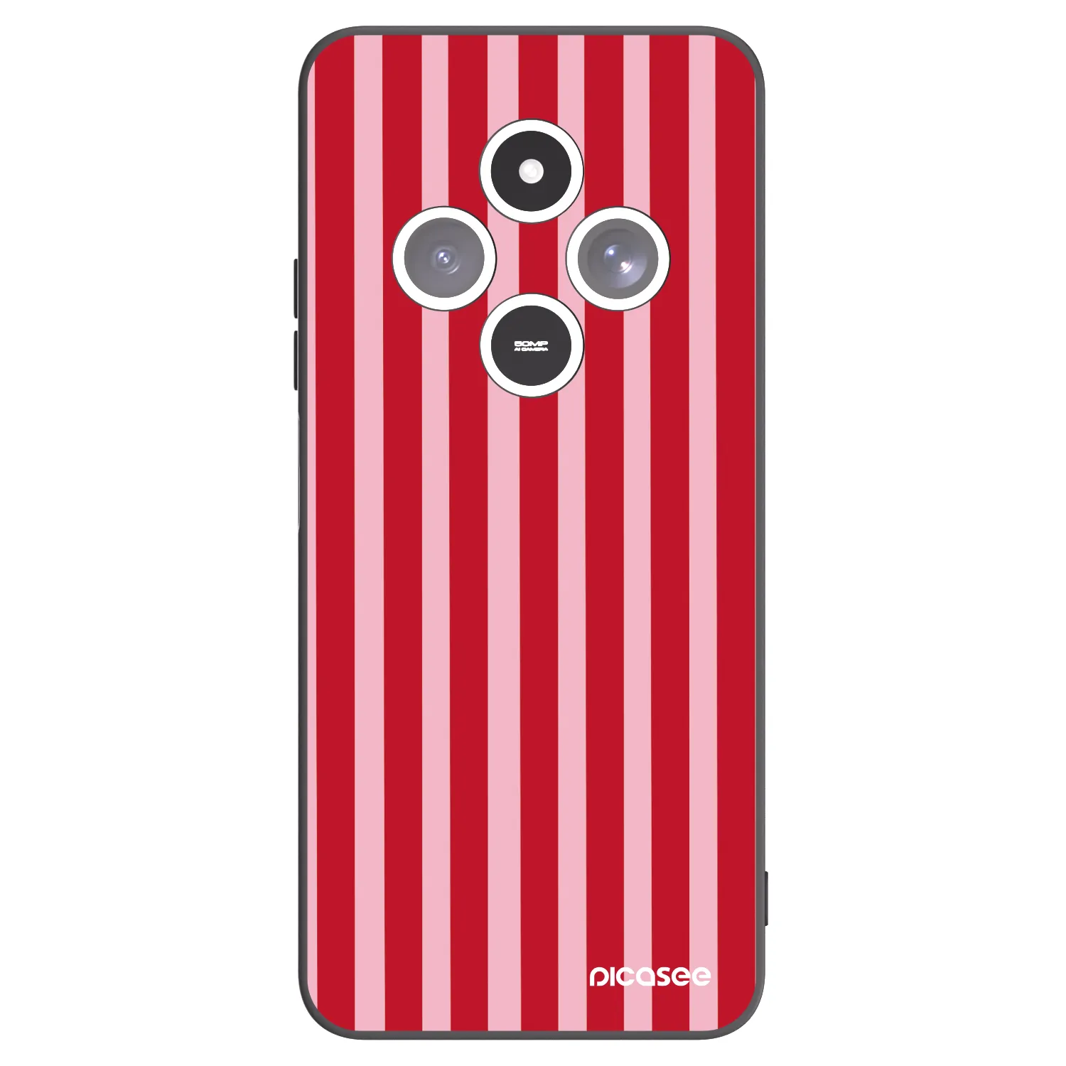 Picasee crna silikonska maskica za Xiaomi Redmi 14C - Lines red
