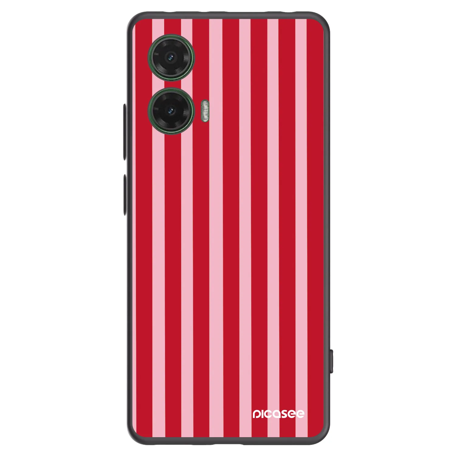 Picasee crna silikonska maskica za Motorola Moto G35 5G - Lines red