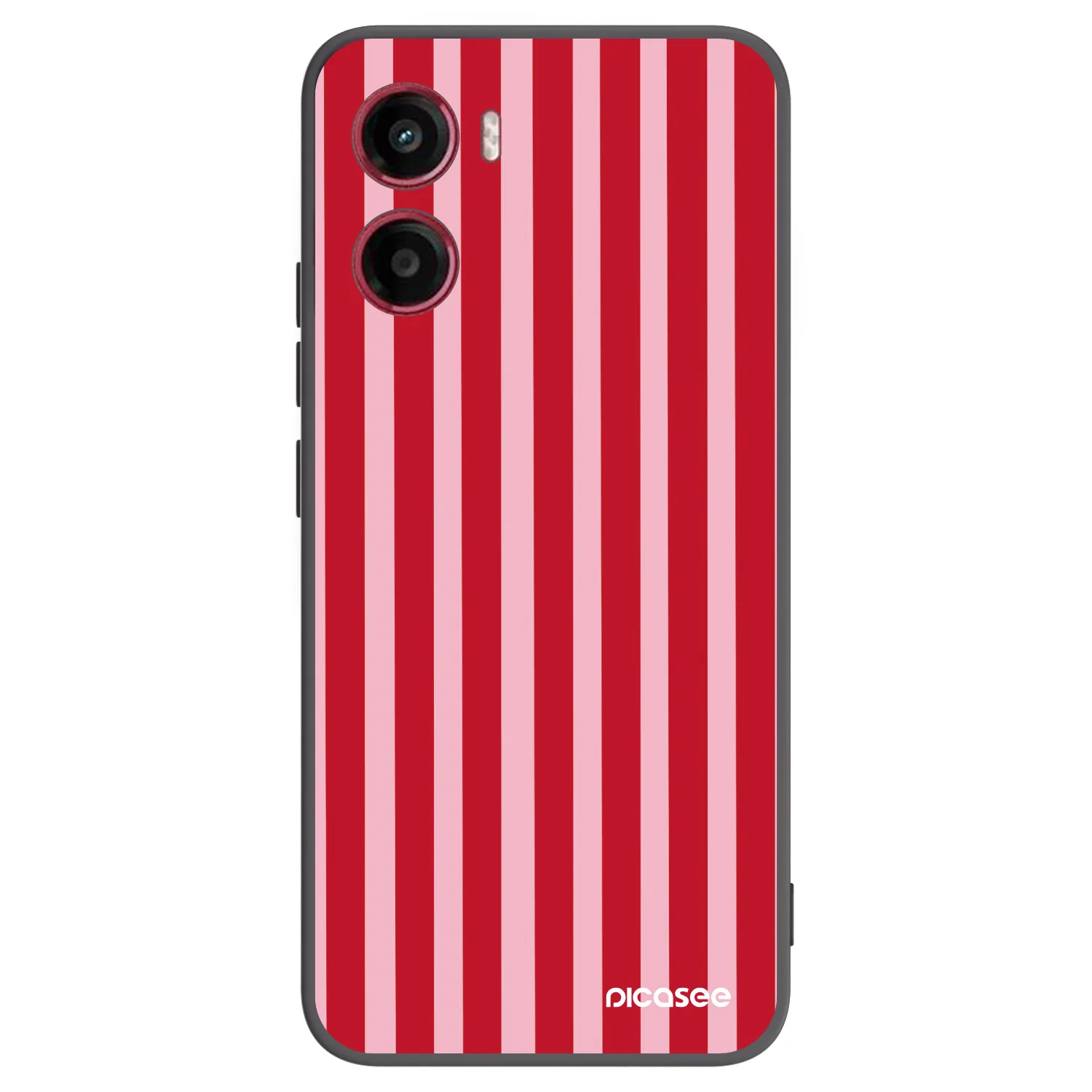 Picasee crna silikonska maskica za Motorola Moto G05 - Lines red