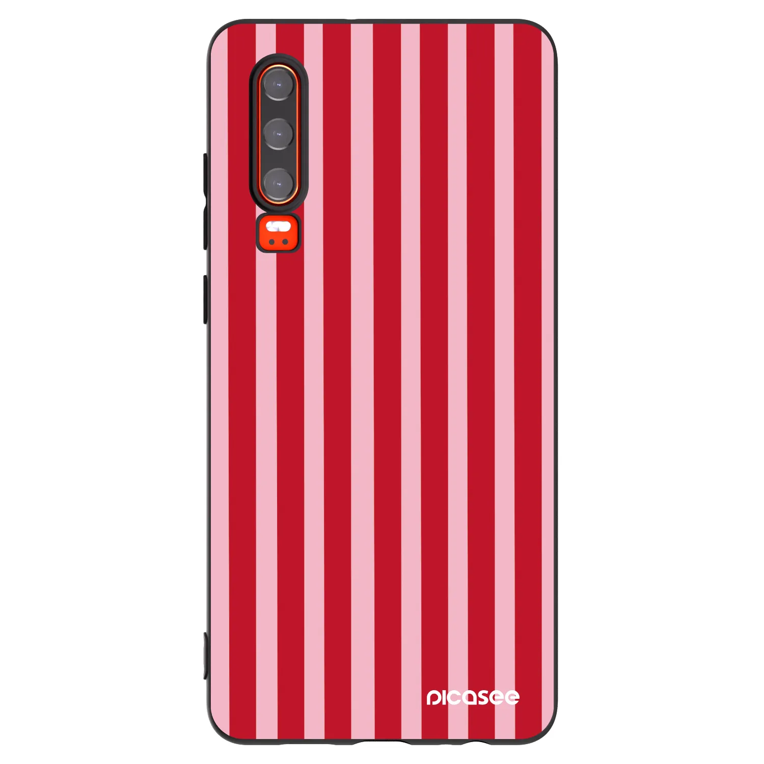 Picasee crna silikonska maskica za Huawei P30 - Lines red