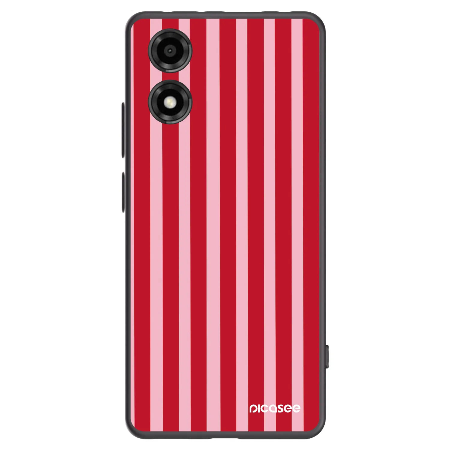 Picasee crna silikonska maskica za Motorola Moto E14 - Lines red