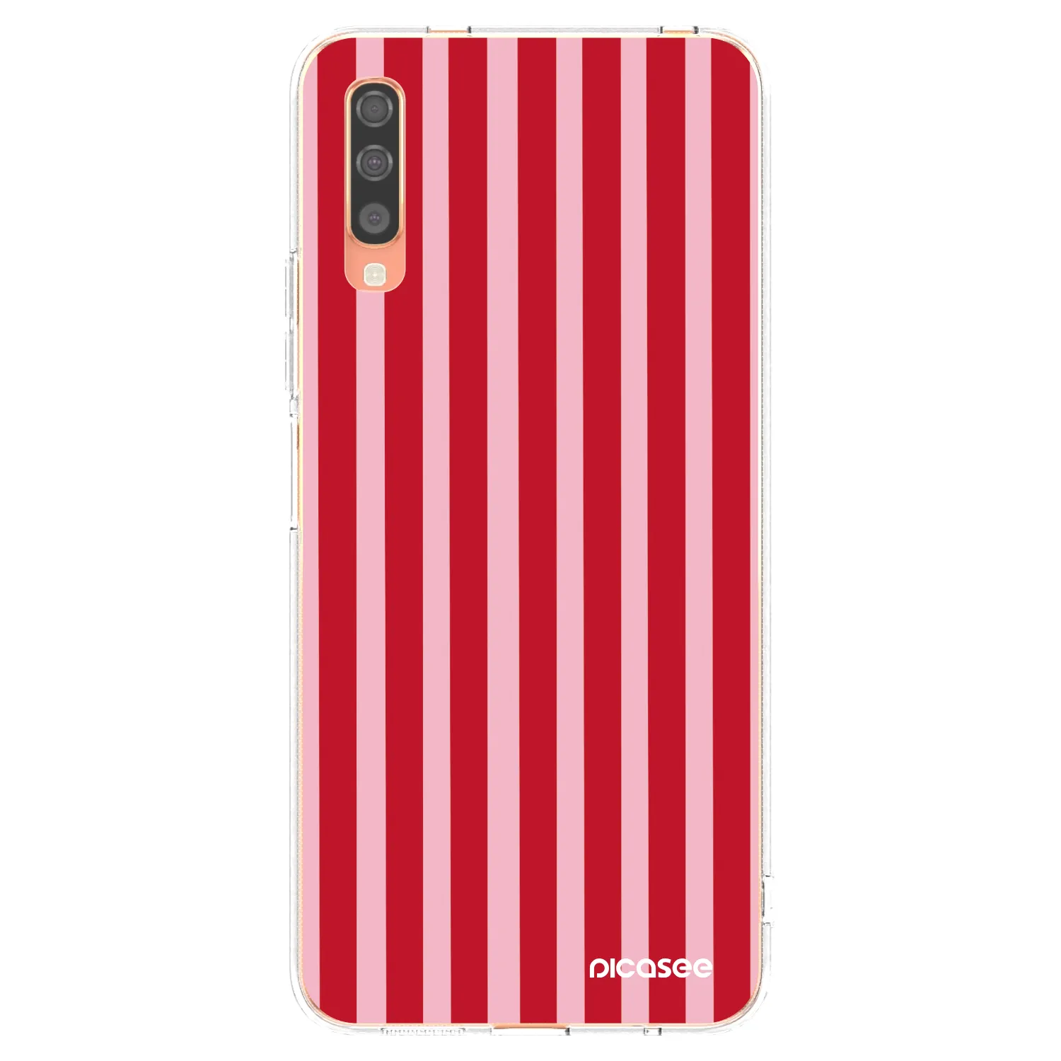 Picasee silikonska prozirna maskica za Samsung Galaxy A70 A705F - Lines red