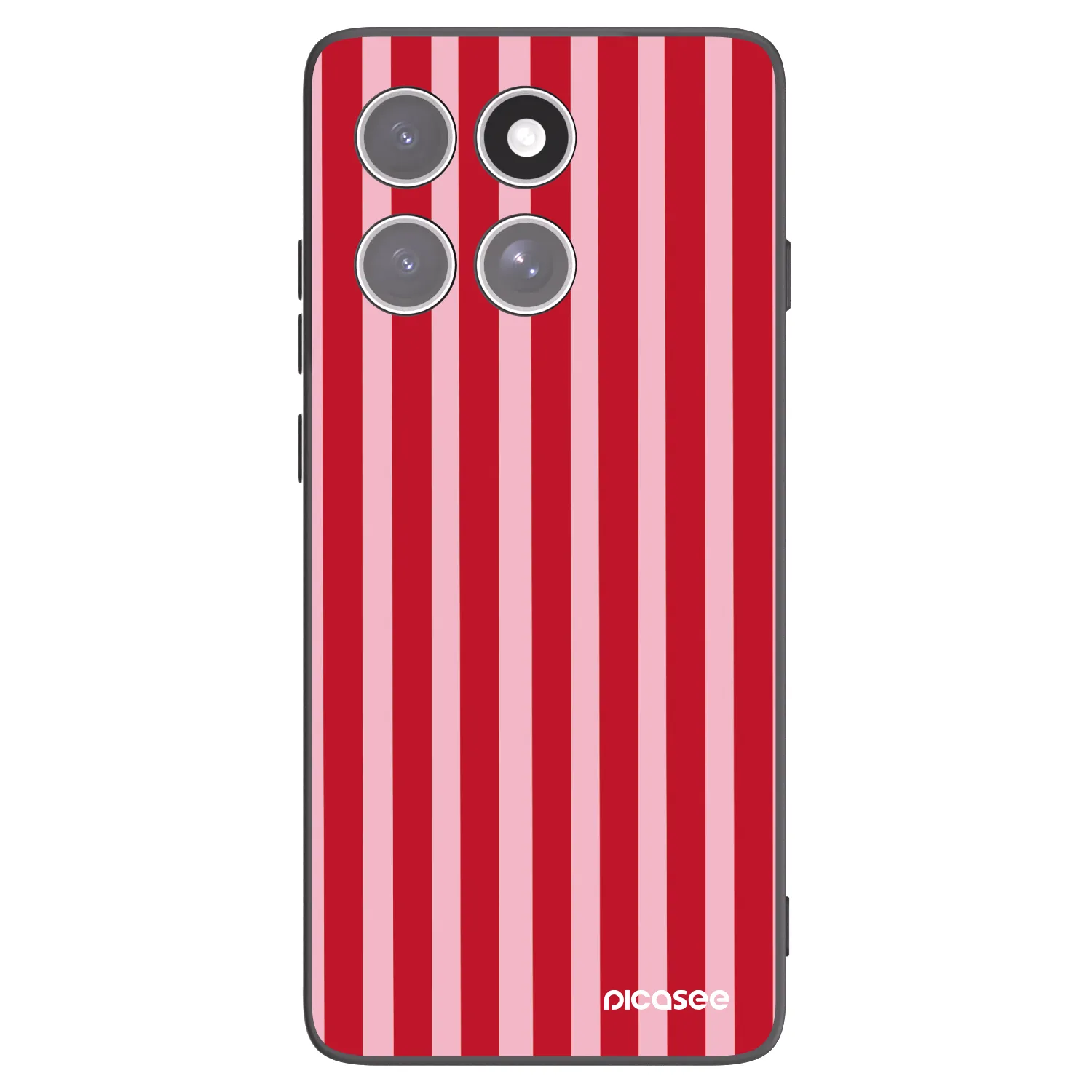 Picasee crna silikonska maskica za Motorola Edge 60 Pro - Lines red