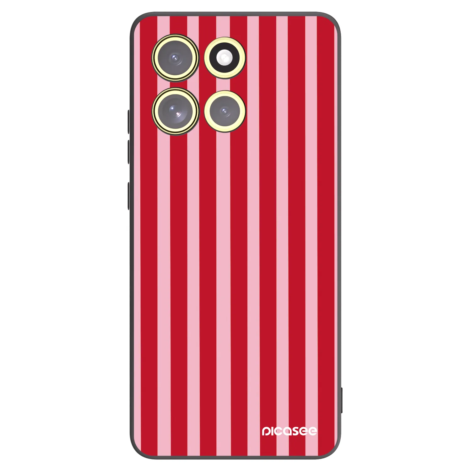 Picasee crna silikonska maskica za Motorola Moto G86 Power 5G - Lines red