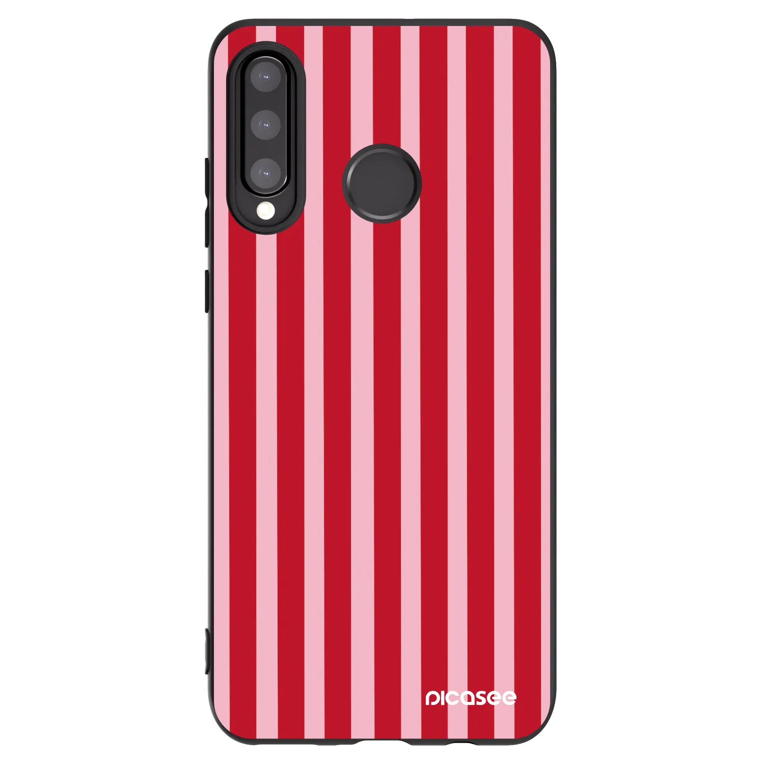 Picasee crna silikonska maskica za Huawei P30 Lite - Lines red