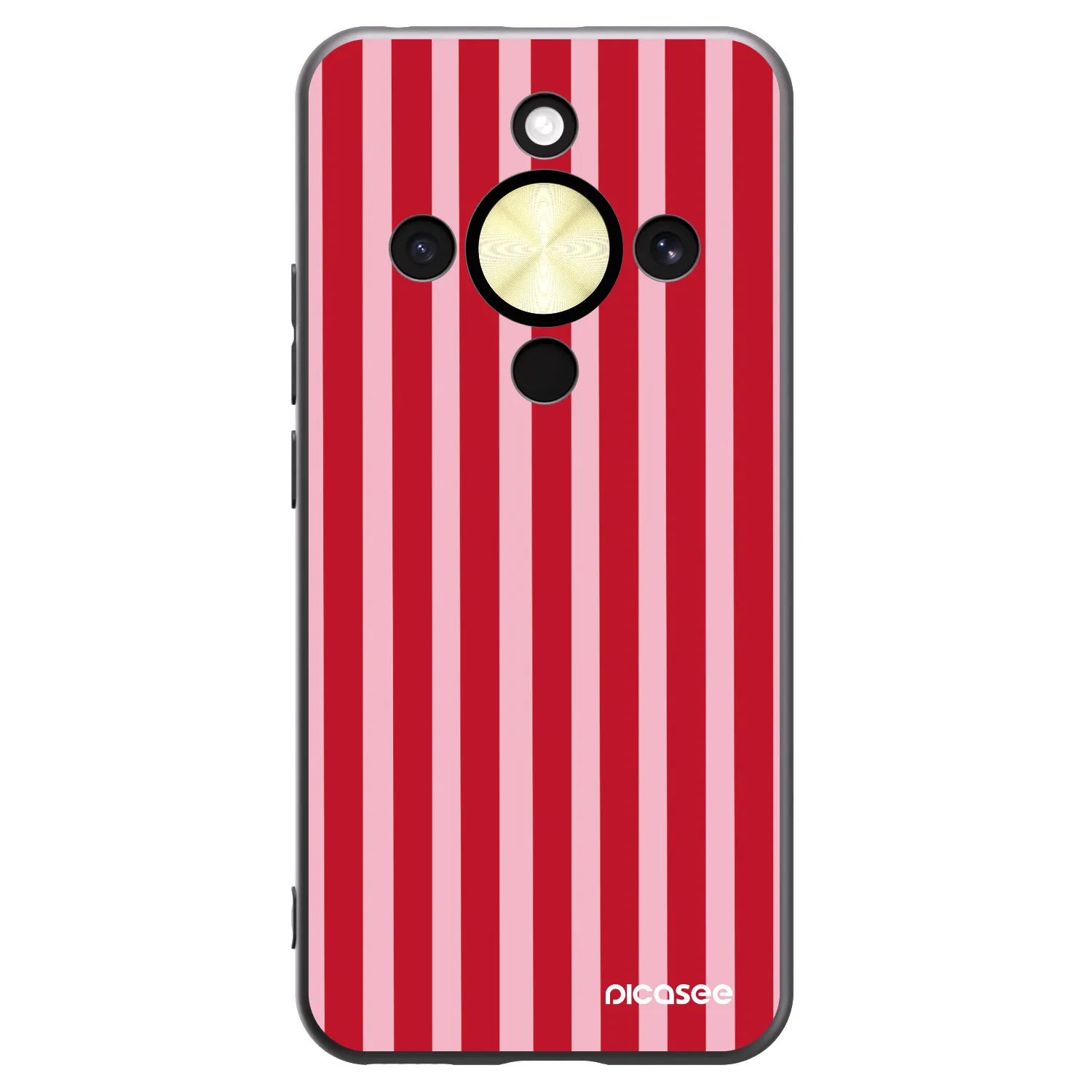 Picasee crna silikonska maskica za Honor Magic8 Lite 5G - Lines red