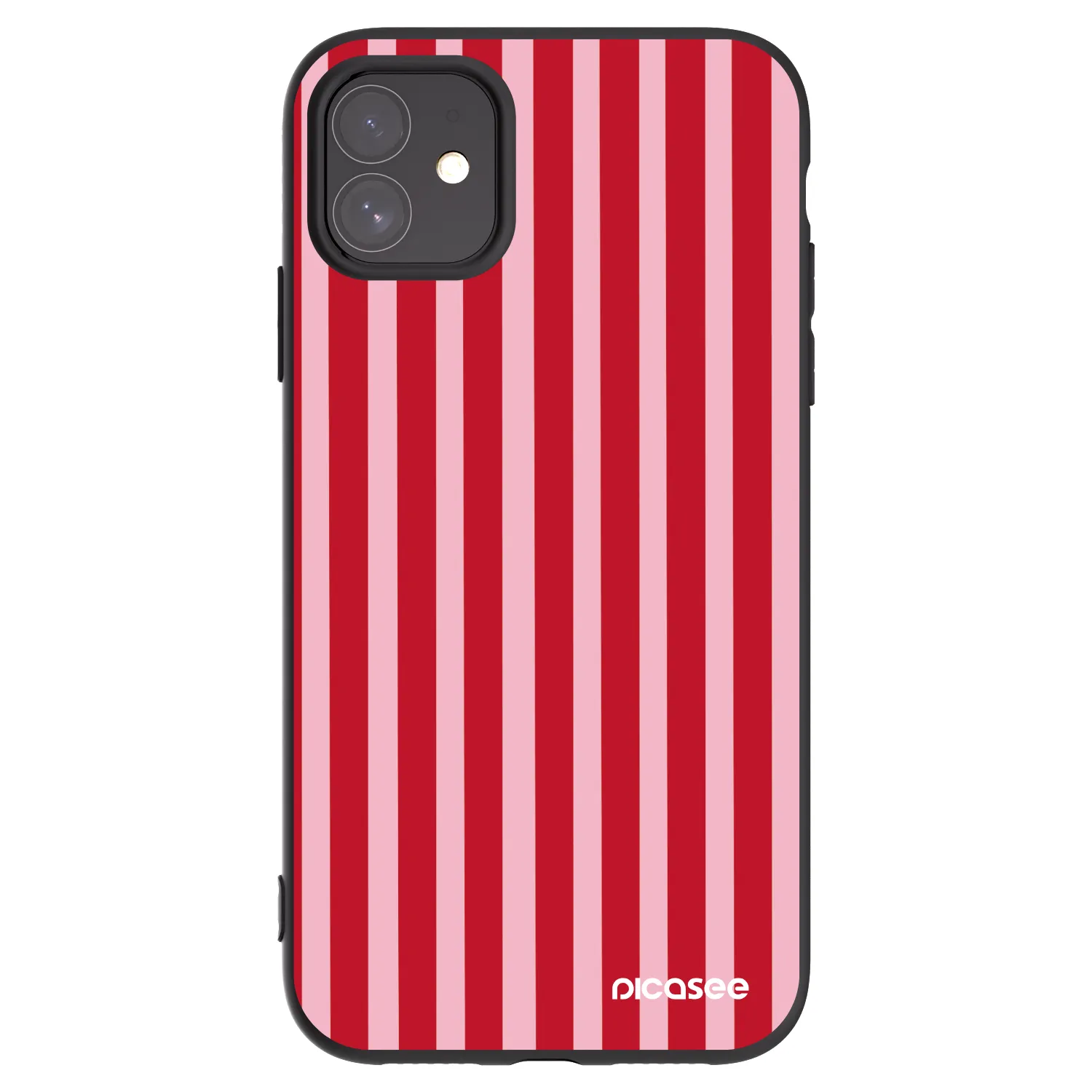 Picasee crna silikonska maskica za Apple iPhone 11 - Lines red