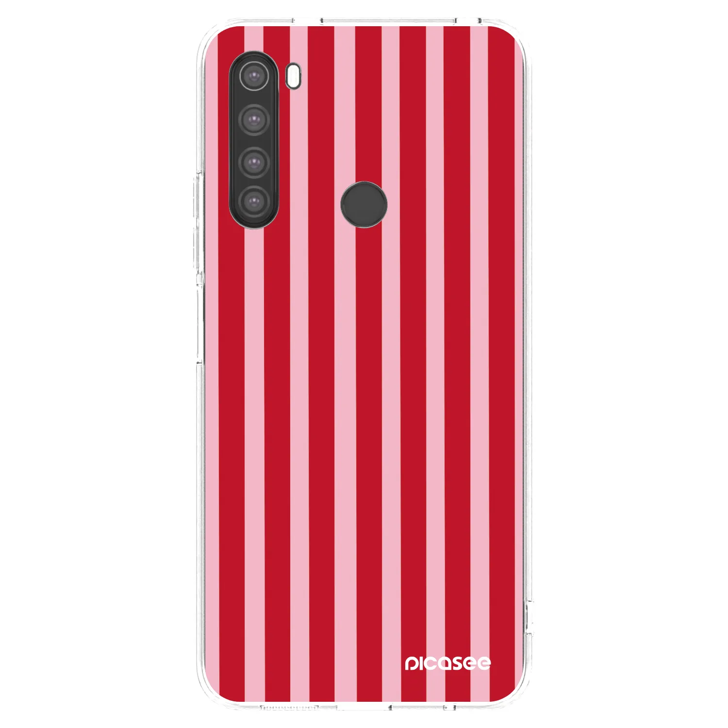Picasee silikonska prozirna maskica za Xiaomi Redmi Note 8 - Lines red