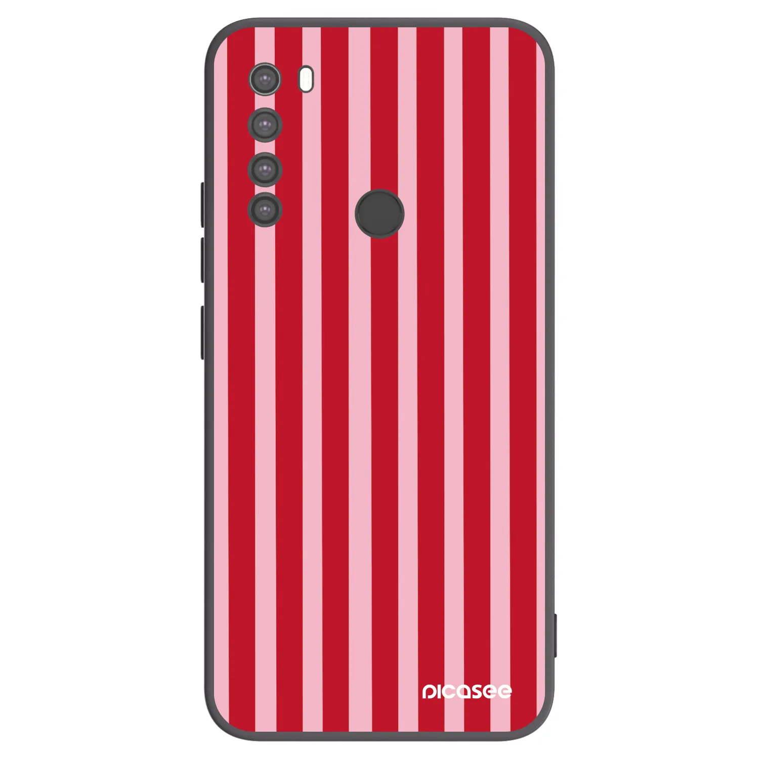 Picasee crna silikonska maskica za Xiaomi Redmi Note 8 - Lines red