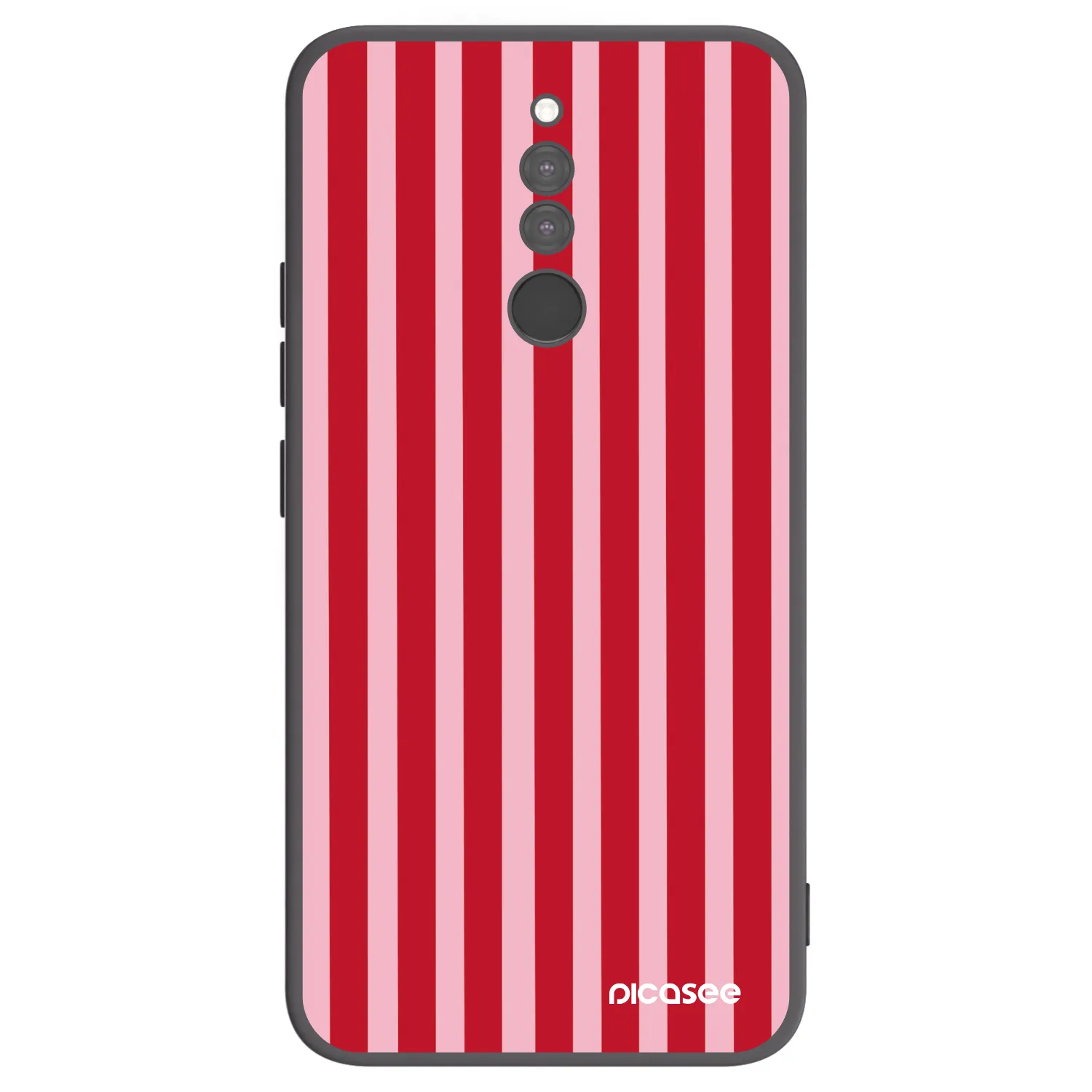 Picasee crna silikonska maskica za Xiaomi Redmi 8 - Lines red