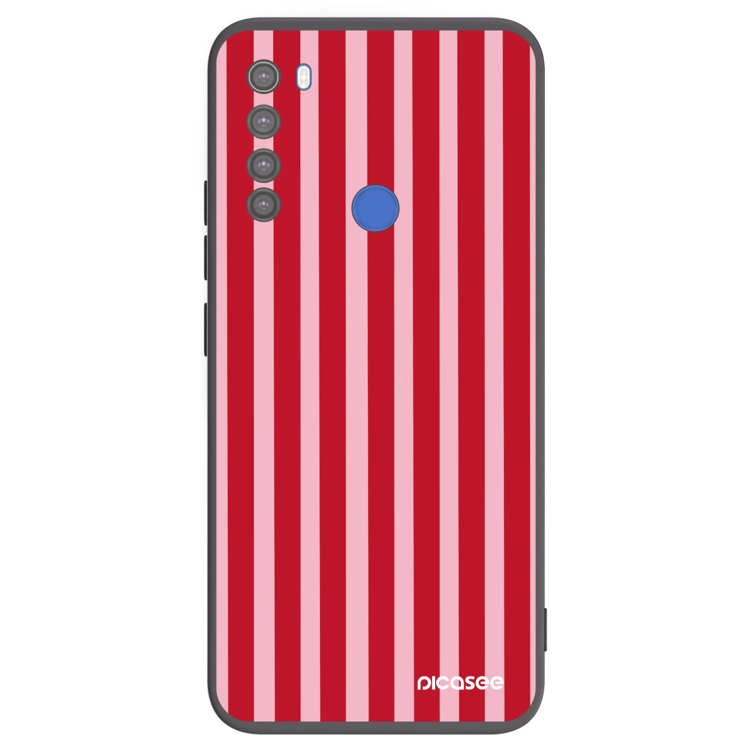 Picasee crna silikonska maskica za Xiaomi Redmi Note 8T - Lines red