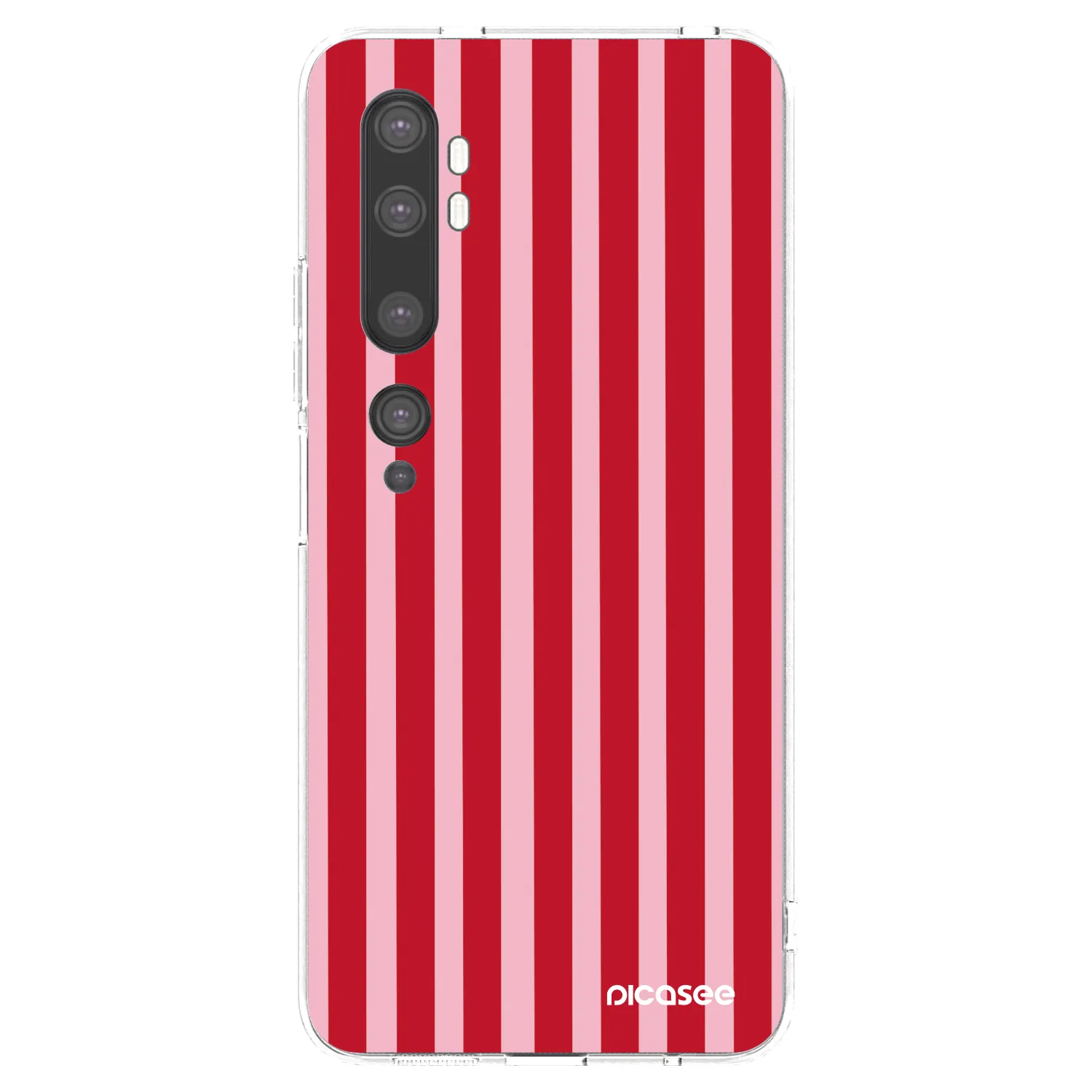 Picasee silikonska prozirna maskica za Xiaomi Mi Note 10 (Pro) - Lines red