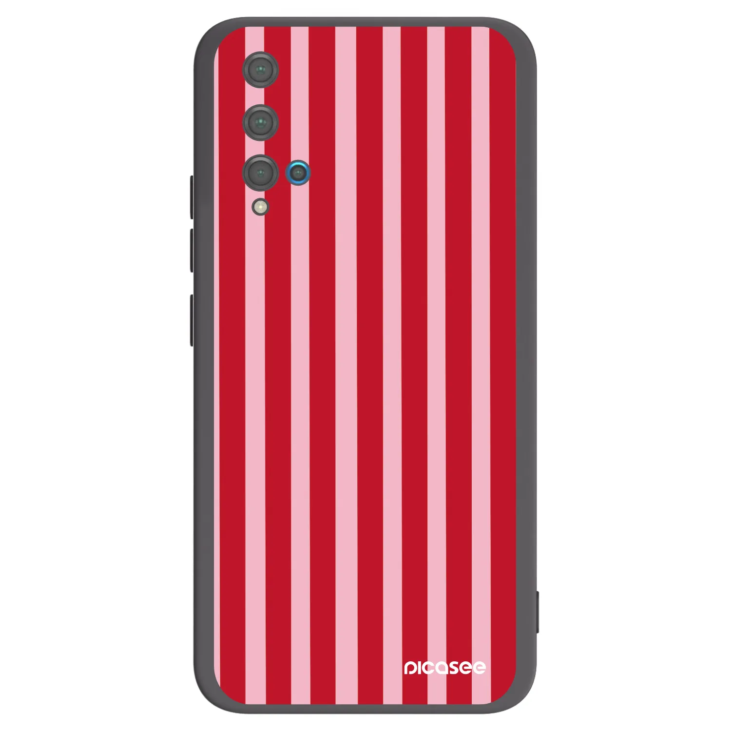 Picasee crna silikonska maskica za Huawei Nova 5T - Lines red