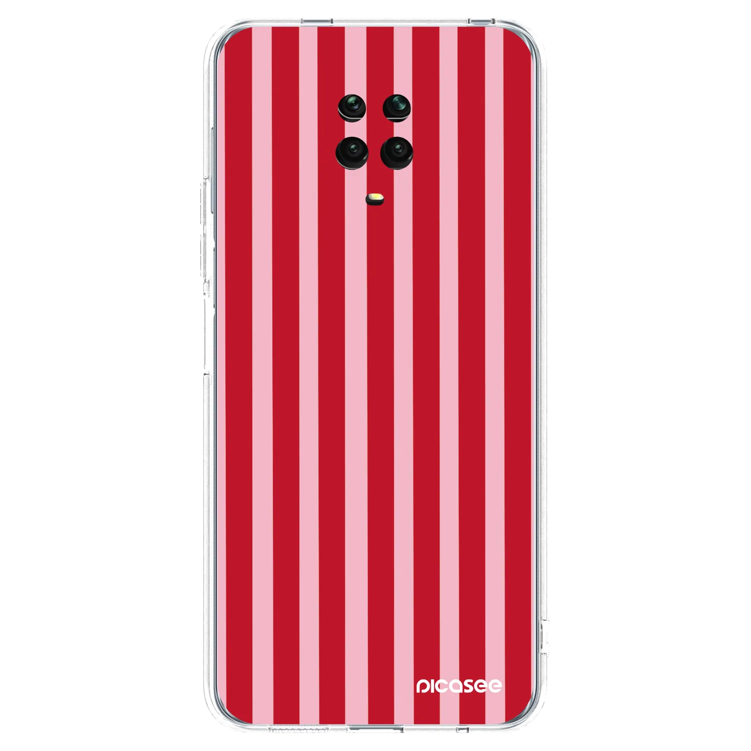 Picasee silikonska prozirna maskica za Xiaomi Redmi Note 9 Pro - Lines red