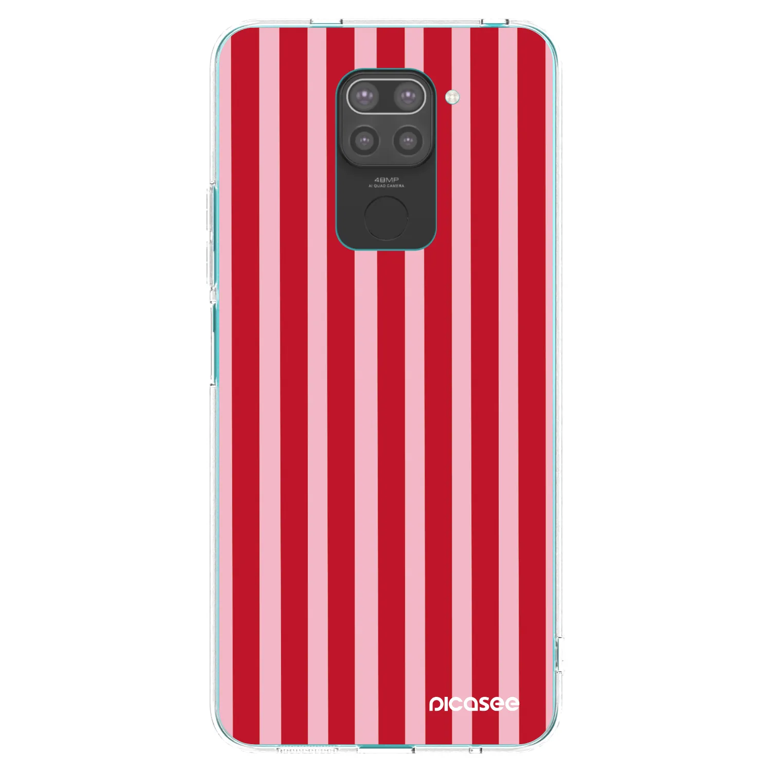 Picasee crna silikonska maskica za Xiaomi Redmi Note 9 - Lines red