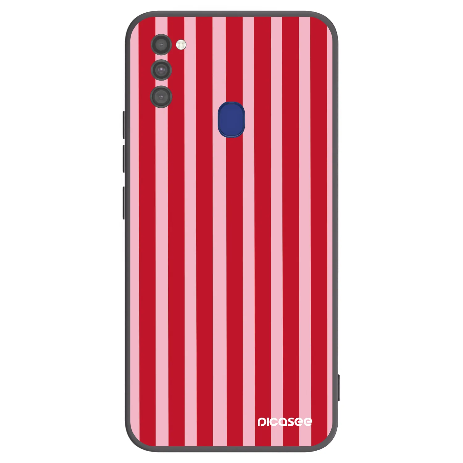 Picasee crna silikonska maskica za Samsung Galaxy M21 M215F - Lines red