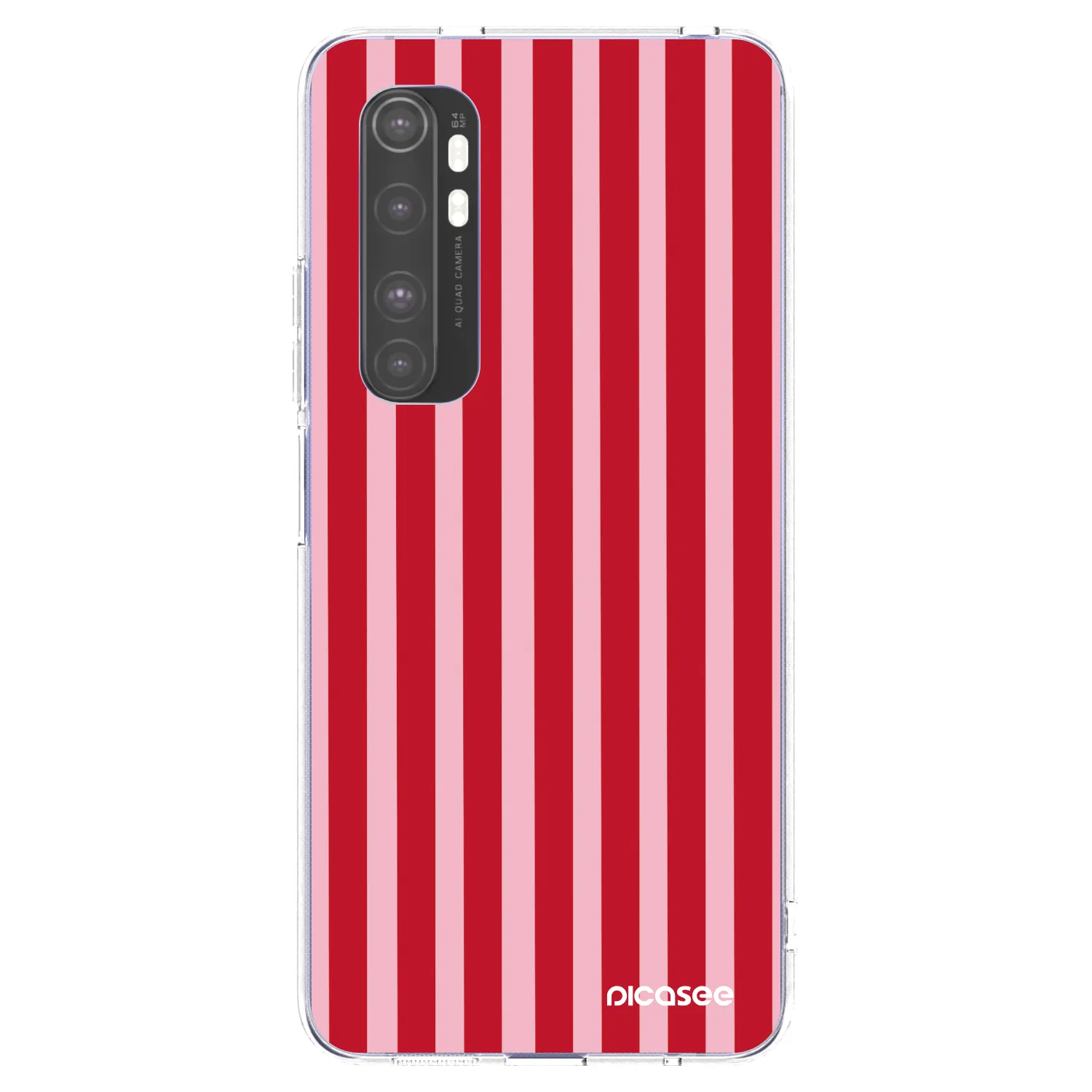 Picasee silikonska prozirna maskica za Xiaomi Mi Note 10 Lite - Lines red